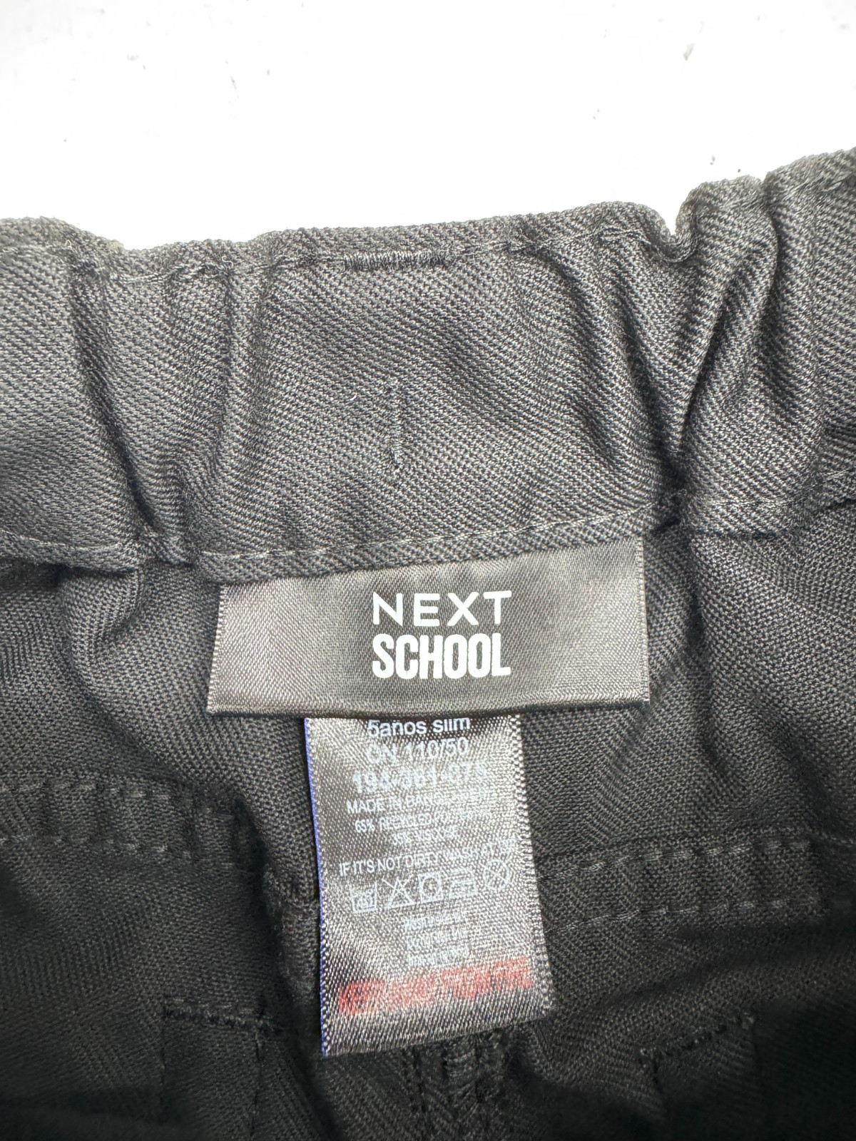 Next Black Jean Style Slim Waist School Uniform Pants Boys Size 5 Years NEW