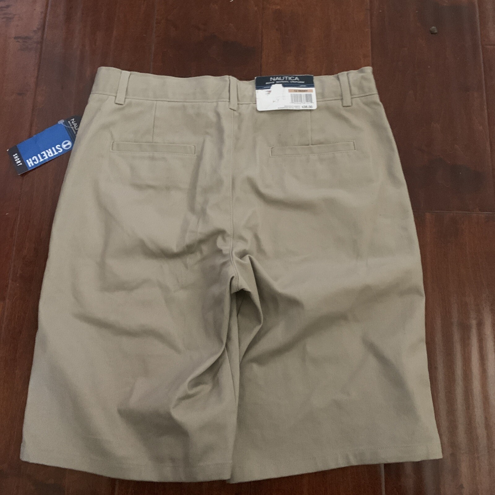 Nautica Boys’ School Uniform Performance Short Khaki Size 12 Husky