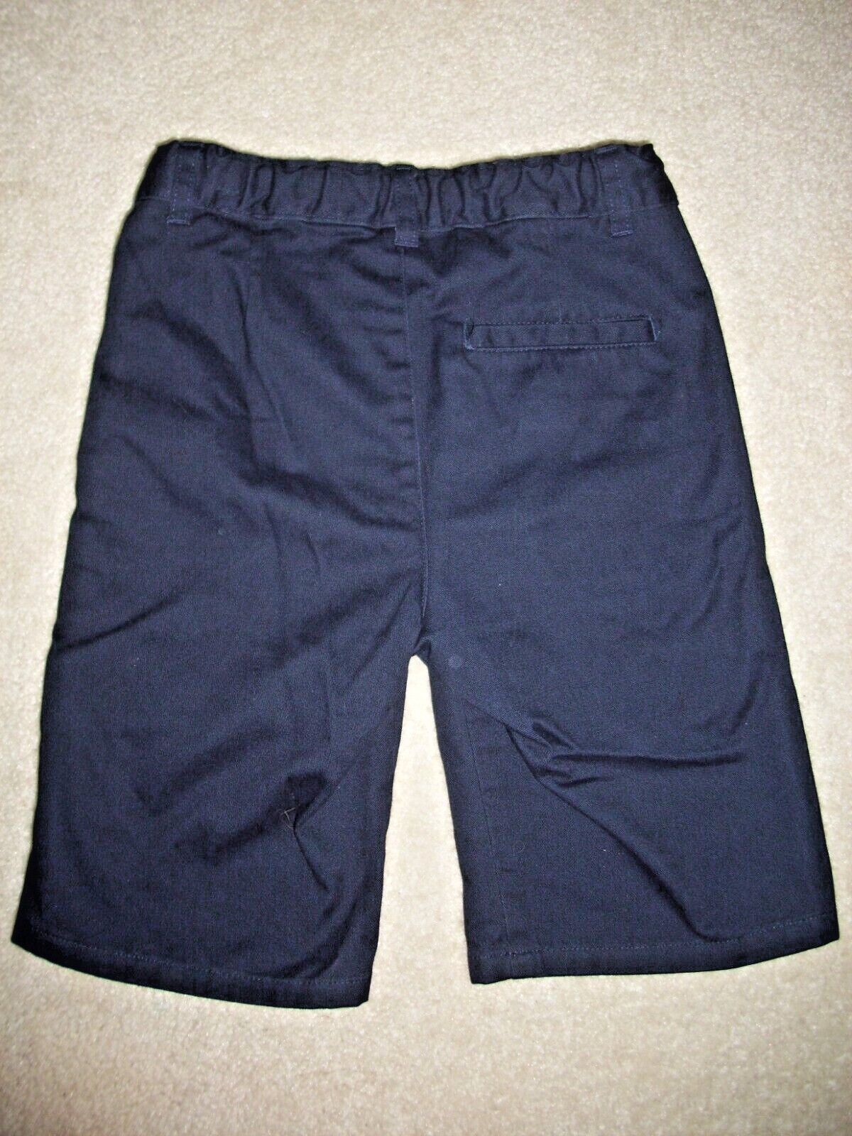 Arizona Boys Navy Blue Flat Front Uniform Shorts Size 8 adjustable waist