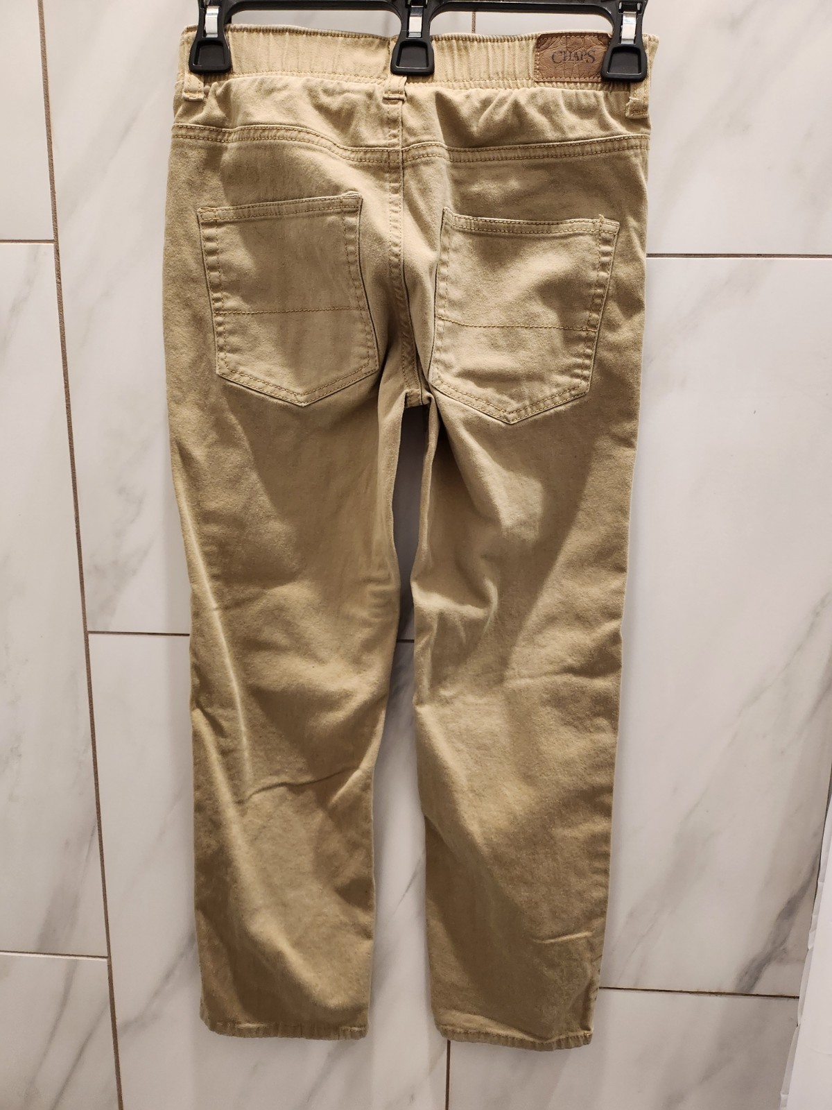 Chaps Pants,Boys 8, Slim Fit,Khaki School Uniform,Stretch Waist Playground Tough