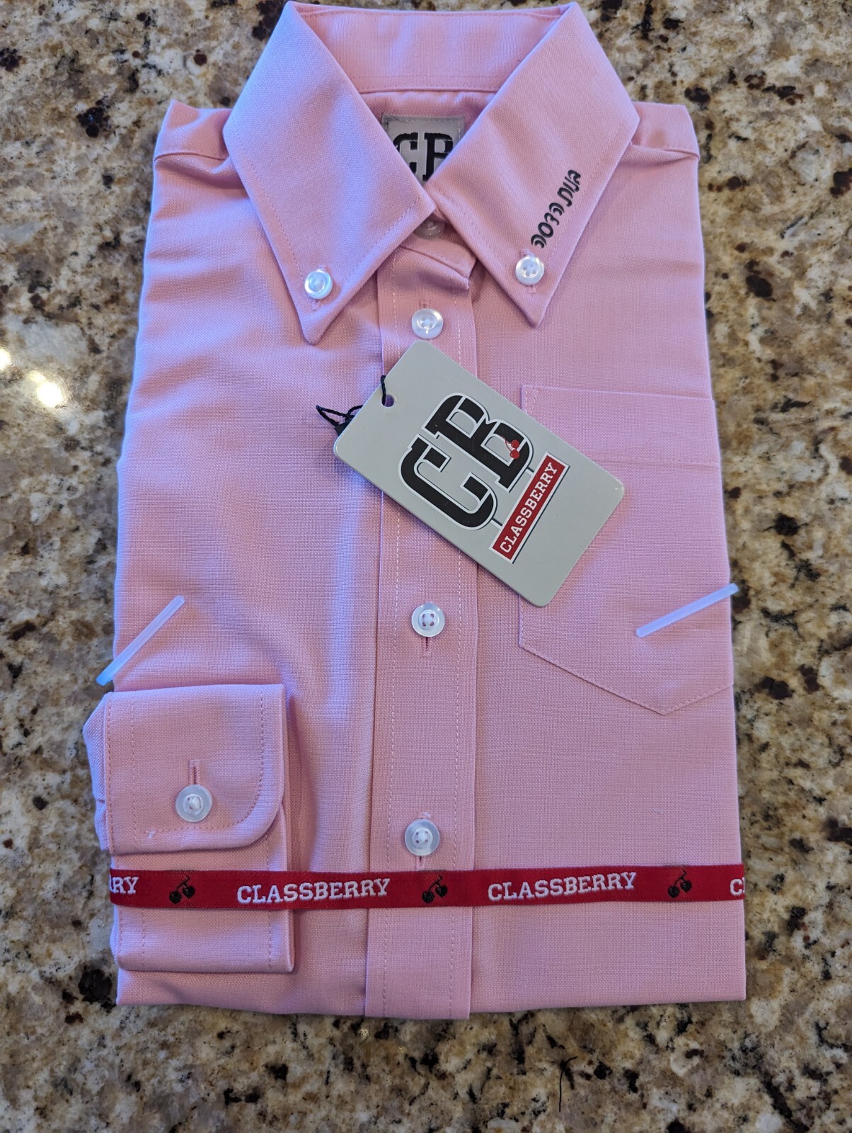 Classberry Kids Uniform long sleeve button up shirt Pink size 5
