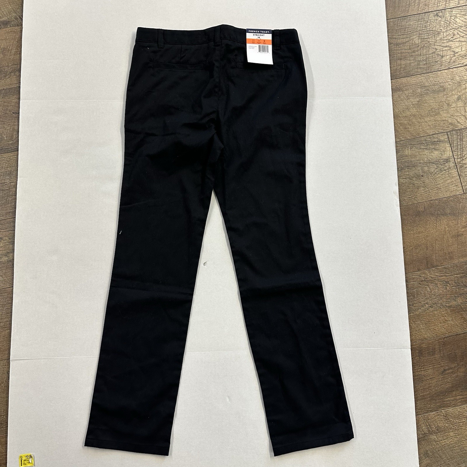 French Toast Boys Straight Fit School Uniform Pant Size 16 Black Chino Adjustabl