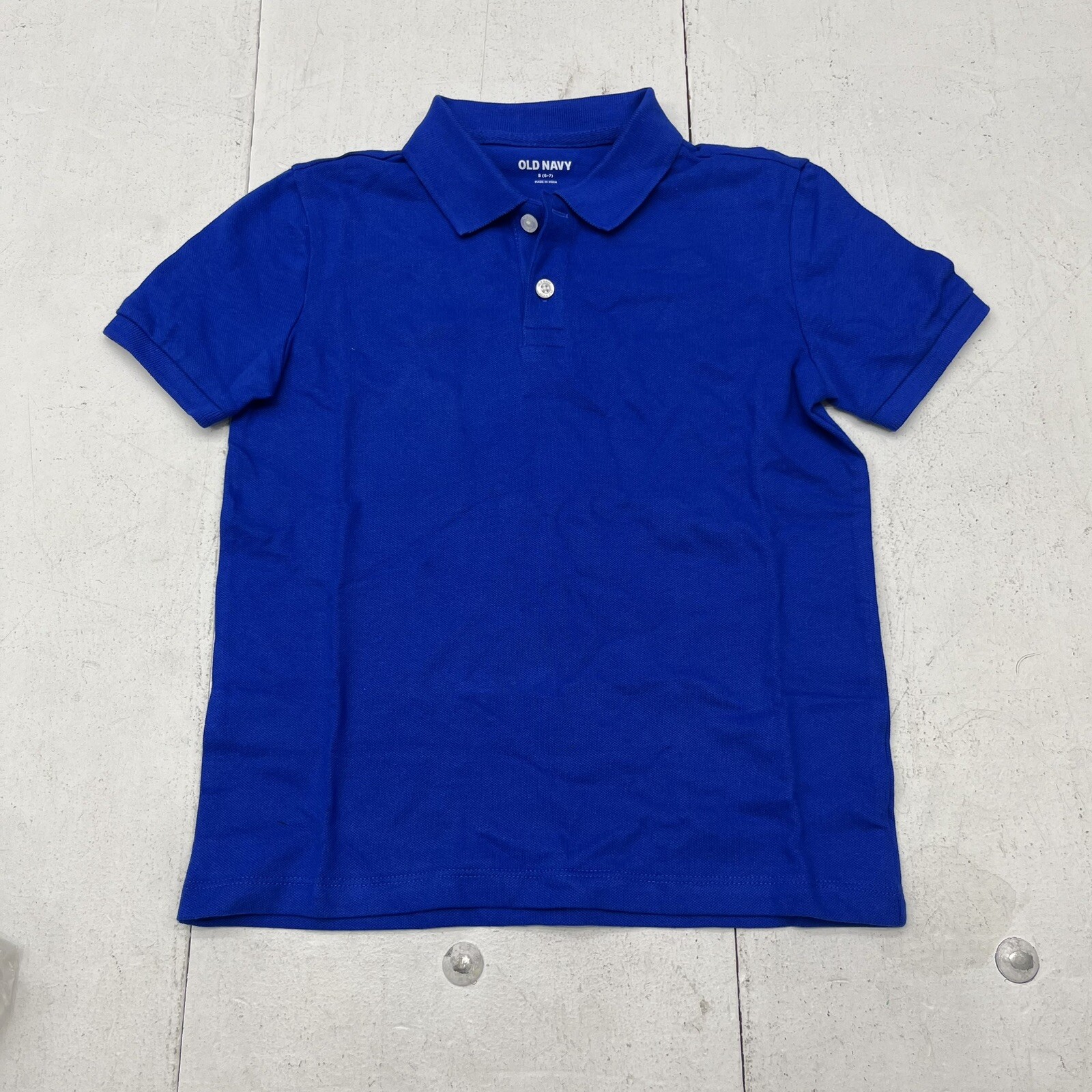 Old Navy Blue Tango Uniform Pique Short Sleeve Polo Boys Size Small NEW