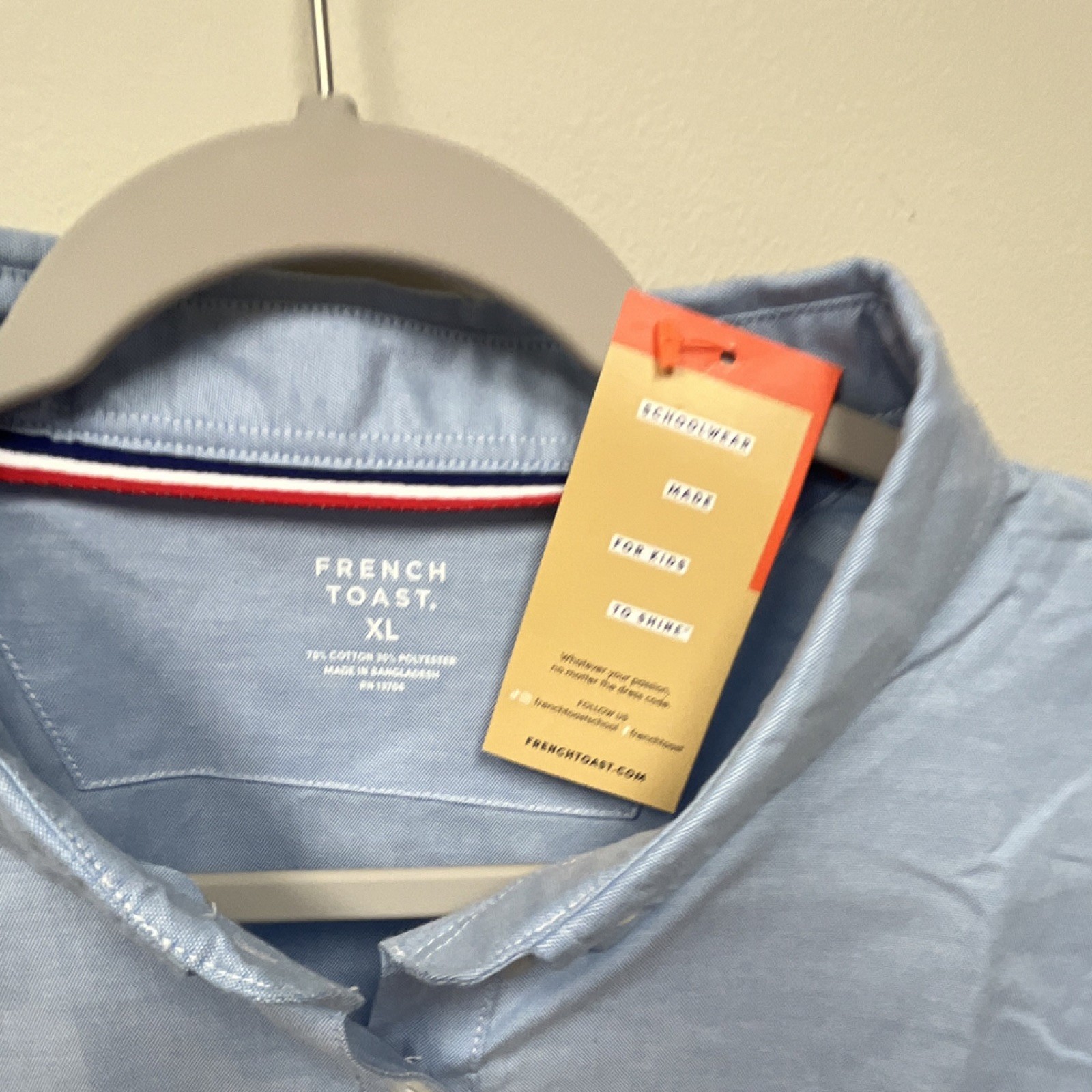 French Toast Boys Uniform Shirt Blue XL Short Sleeve Button-Up Button-Down