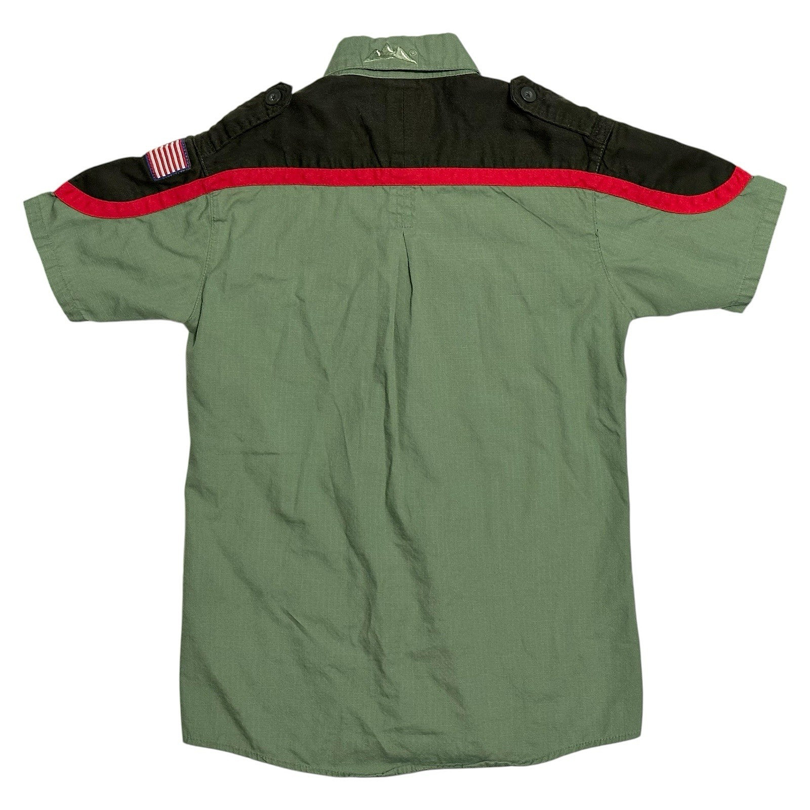 TRAIL LIFE USA UNIFORM SHIRT GREEN SHORT SLEEVE BUTTON YOUTH MEDIUM