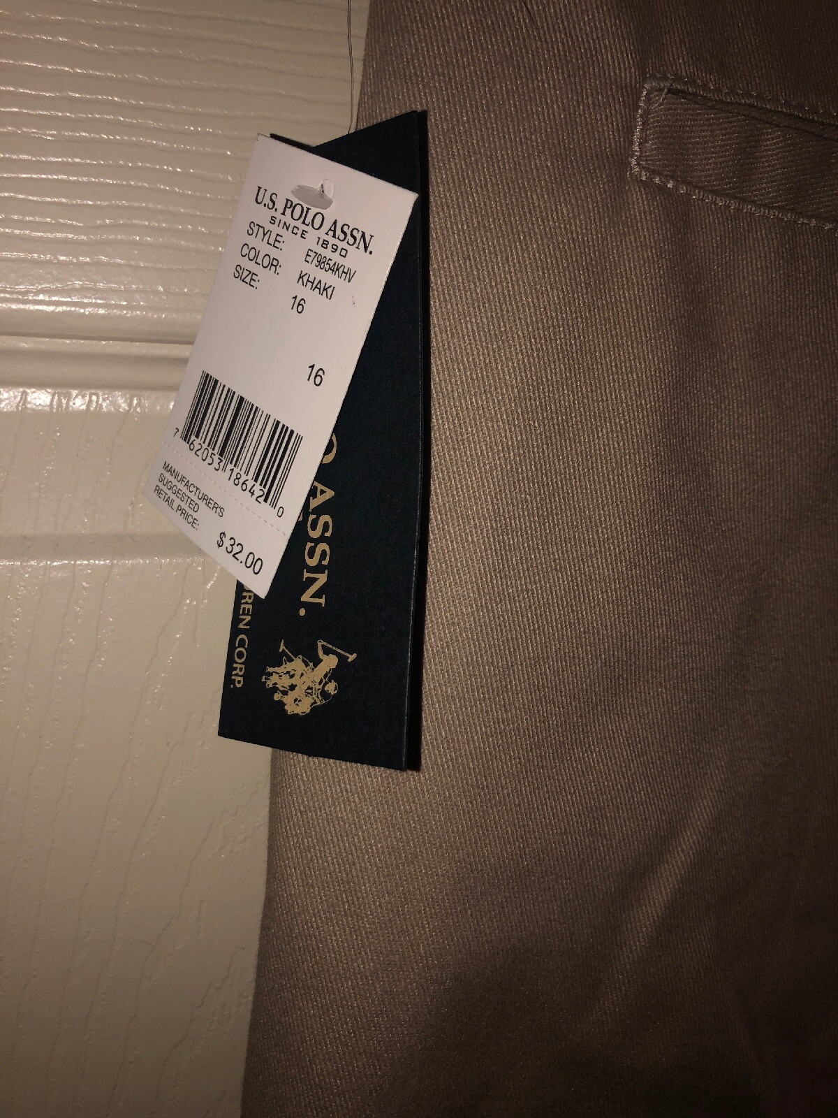 U.S POLO ASSN. School Uniform Flat Front Pants Boys 16 Tan ADJUSTABLE WAIST NWT