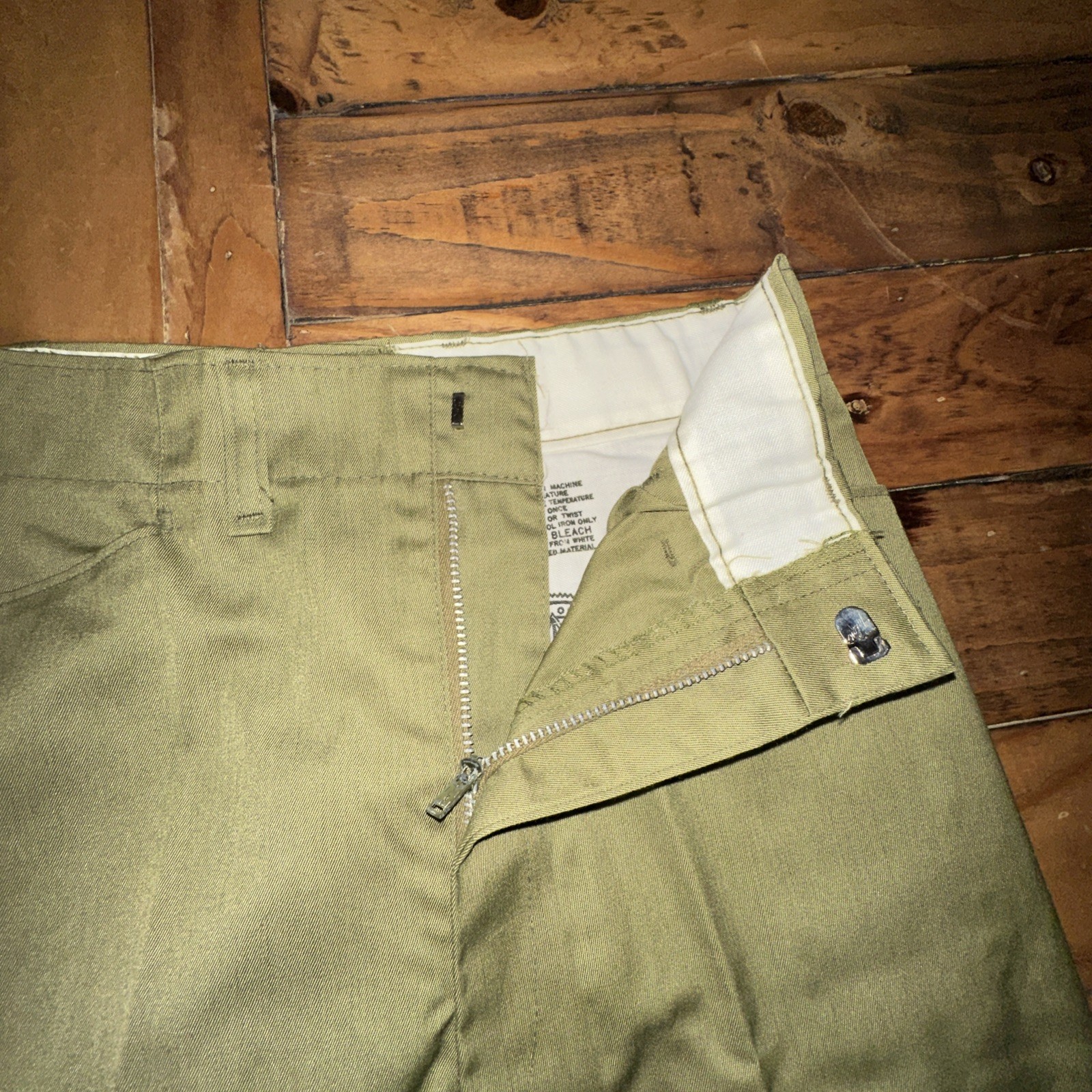 Lot of 2 Vintage Boy Scouts of America Uniform Pants Trousers Talon Zip Green