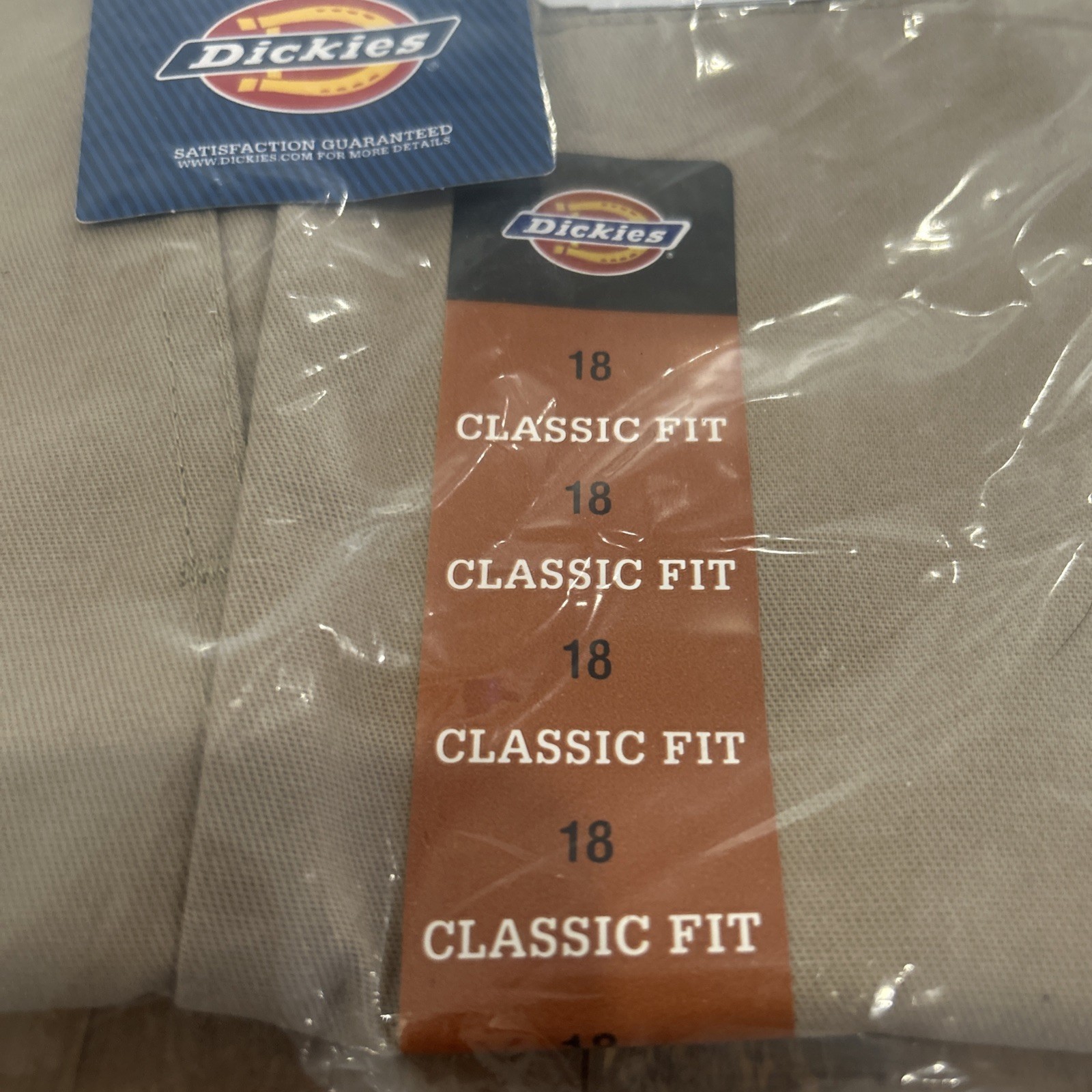 Dickies Boys Flat Front Shorts, Classic Fit, Straight Leg, Size 18