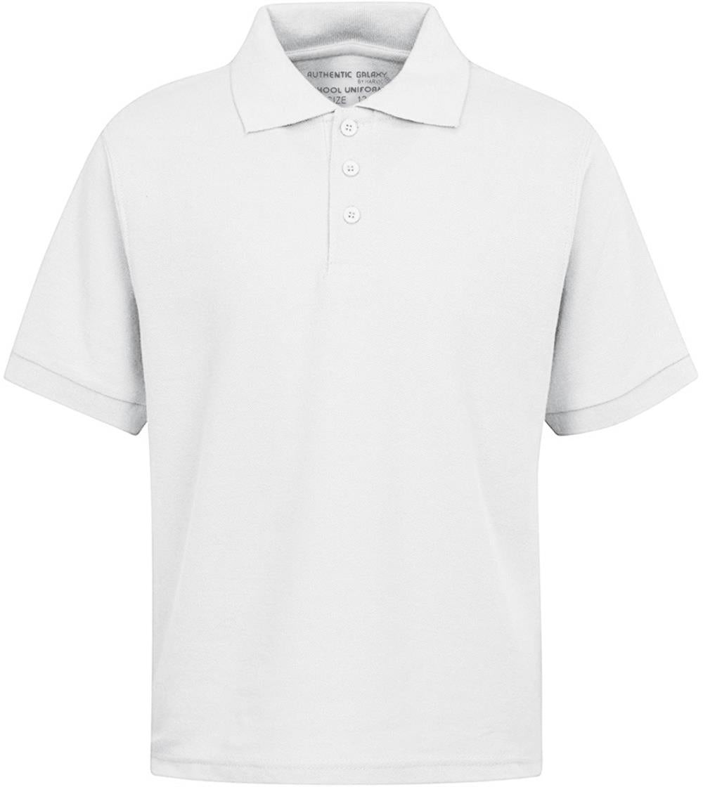 Boy’s School Uniform Short Sleeve White Polo Shirt TAGLESS (Sizes, 4-14) NWT