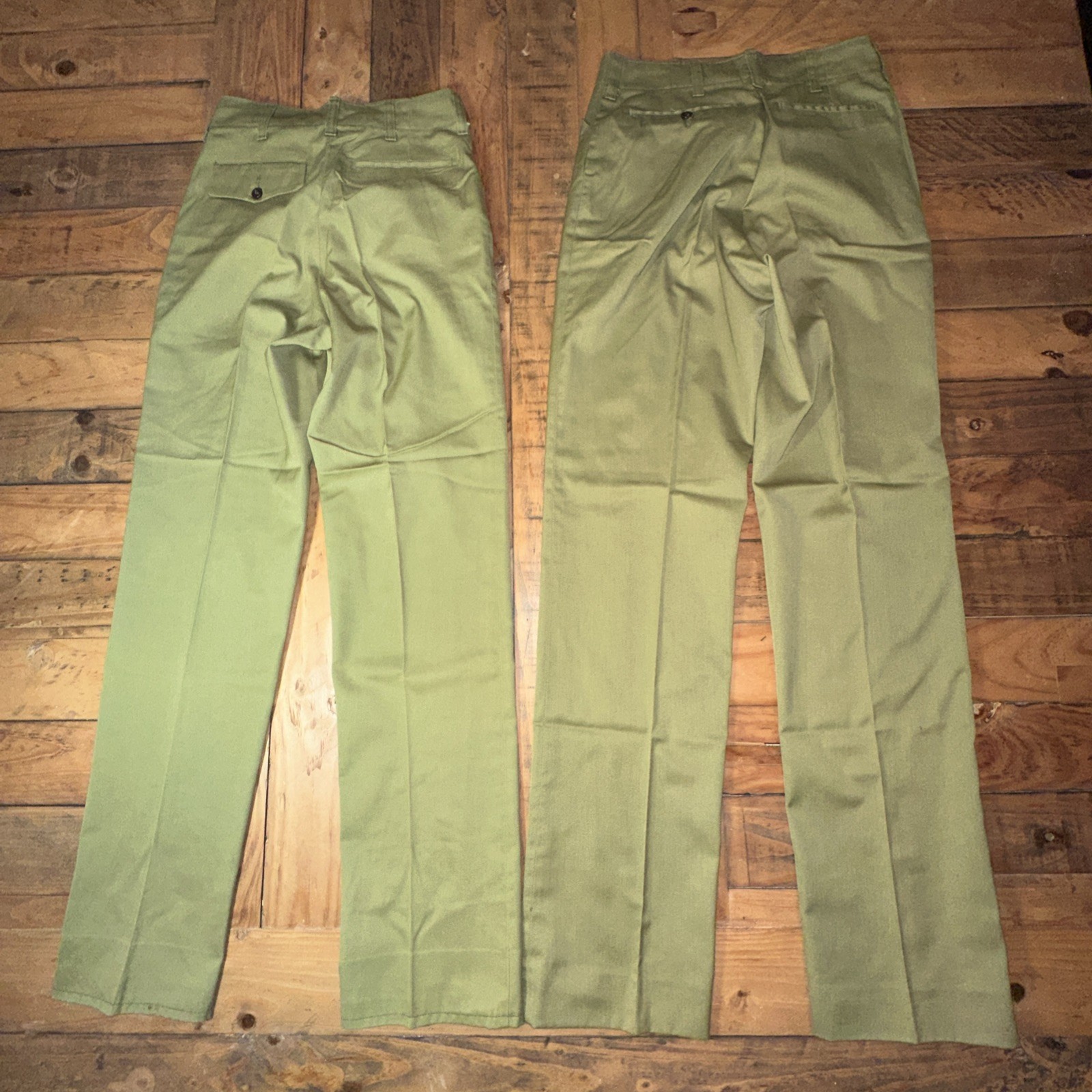 Lot of 2 Vintage Boy Scouts of America Uniform Pants Trousers Talon Zip Green