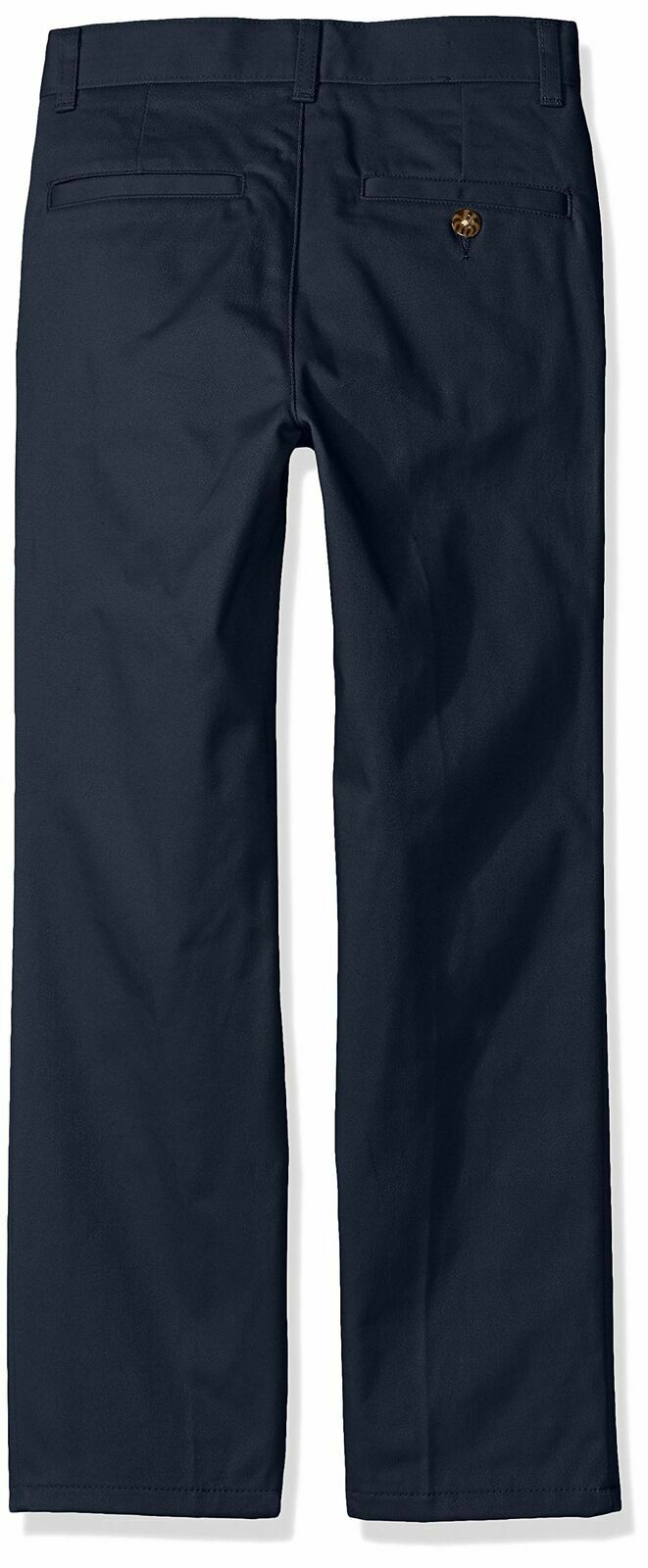 Nautica Husky Boys’ Uniform Flat Front Pant, Black, Large/14 – Husky
