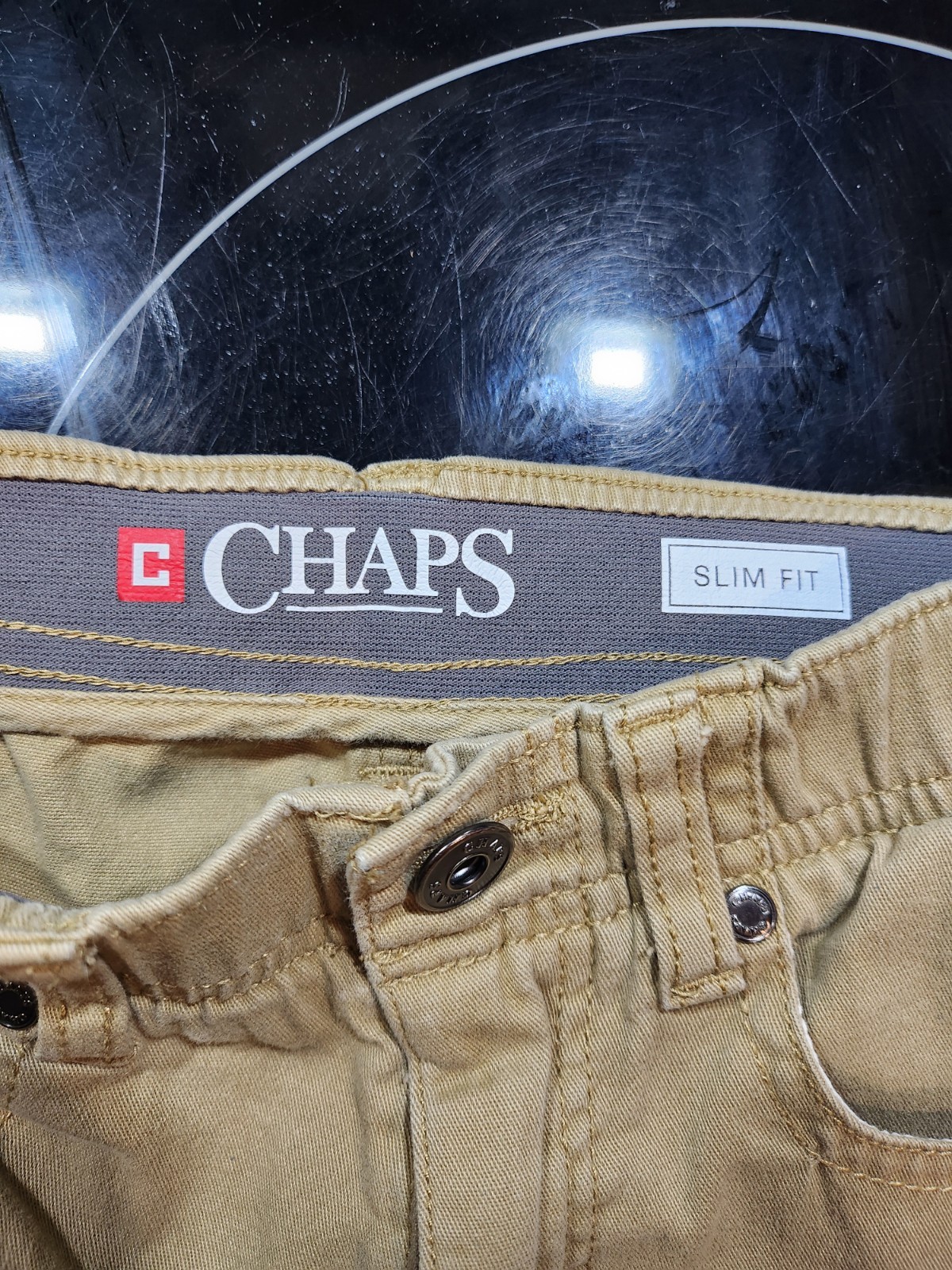 Chaps Pants,Boys 8, Slim Fit,Khaki School Uniform,Stretch Waist Playground Tough