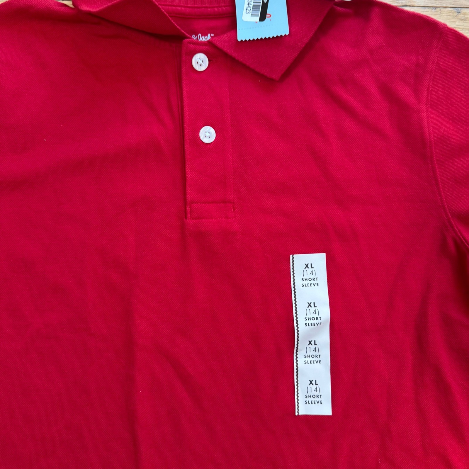 Cat & Jack Boys Red Short Sleeve Polo School Uniform Shirt XL 14 Stretch Pique