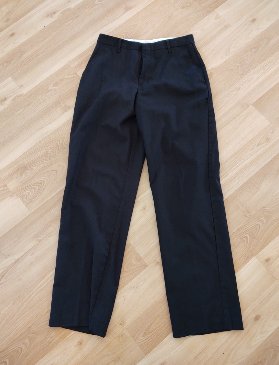 CHAPS BLACK FLAT FRONT 3 POCKET SLACKS DRESS PANTS 18 REG BOYS YOUNG MAN
