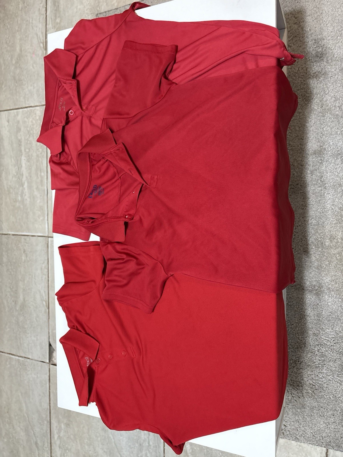 Red Uniform Shirts Lot Of 3 For School Bundle Size 14-16 XL Boys