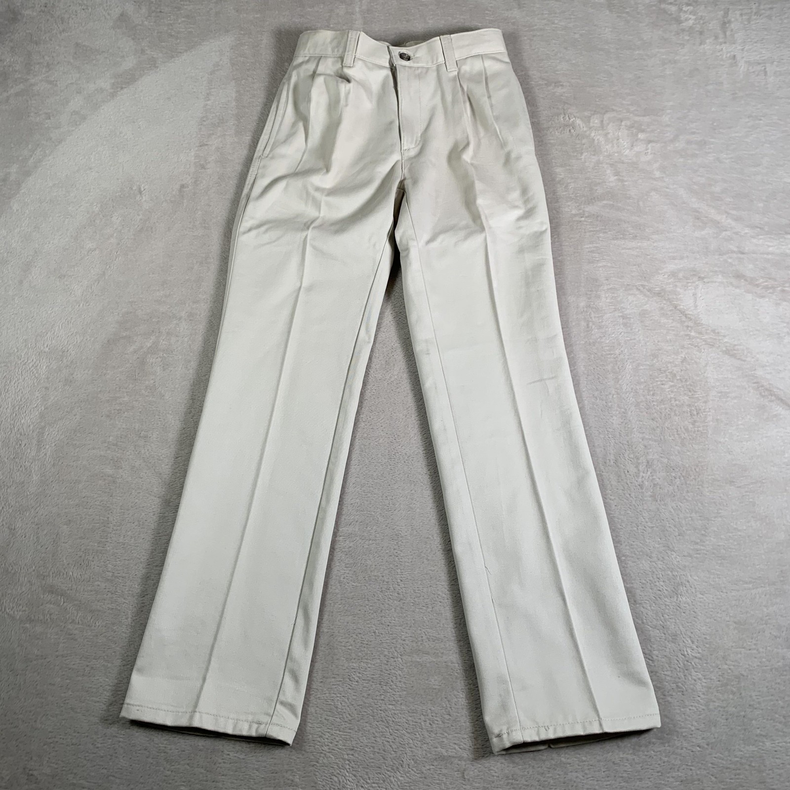 Chaps Pants Boys 12 Slim Cement Pleated Front Adjustable Waist School Uniform