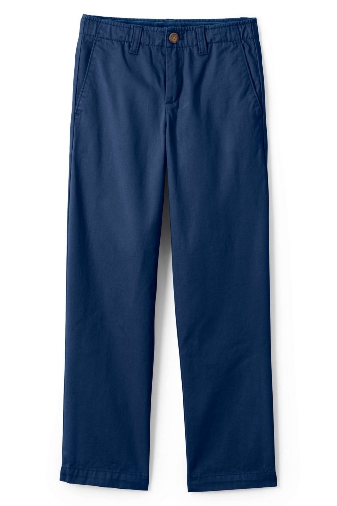 LANDS END Deep Sea Blue Iron Knee Cadet Pants Boys 10 Husky INSEAM 25″ *NEW*