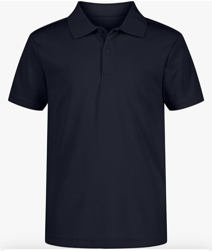 Boys Navy Nautica School Uniform Polo Wicking Collared Shirt Large 14/16 NWT