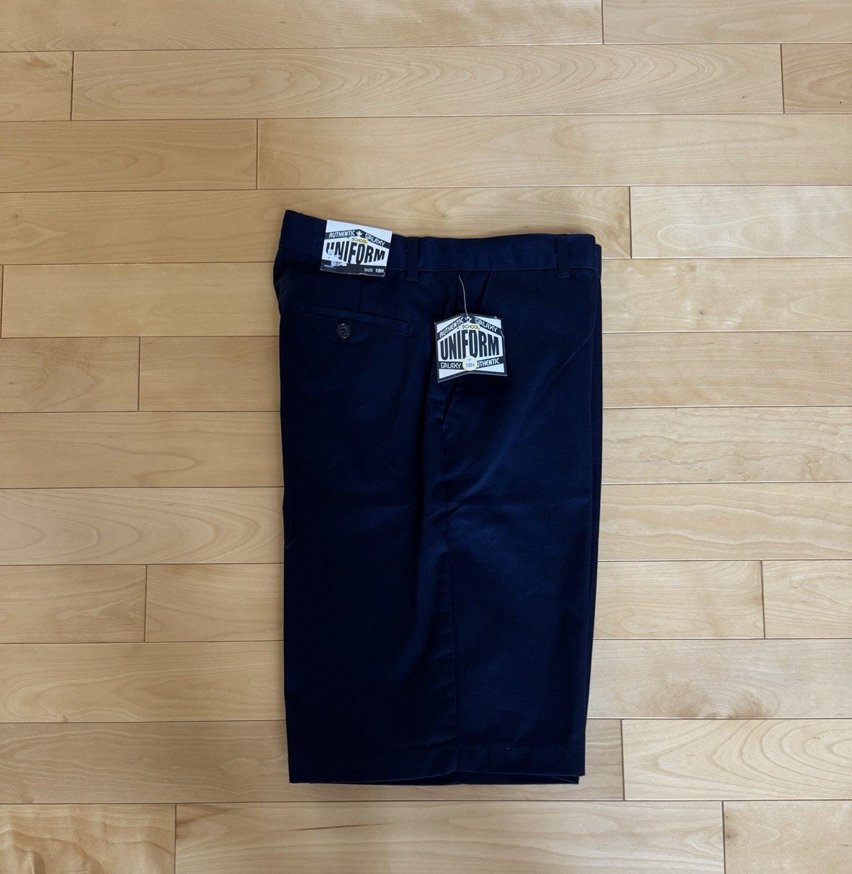 1 Boys Navy Flat Front Twill Chino School Uniform Shorts Adjust Waist SIZE 20