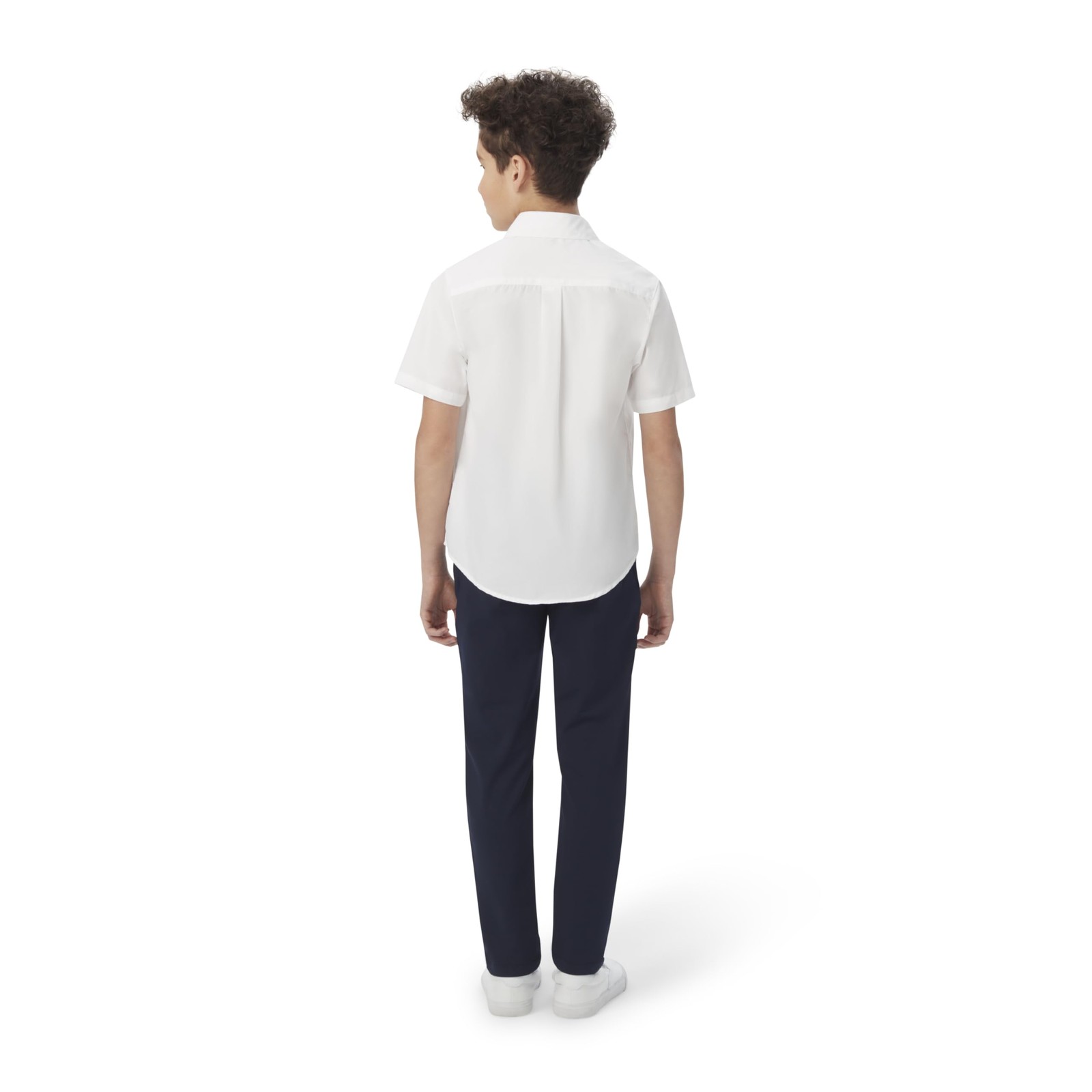French Toast Boys’ Short Sleeve Classic Poplin Dress Shirt (Kids 14, White