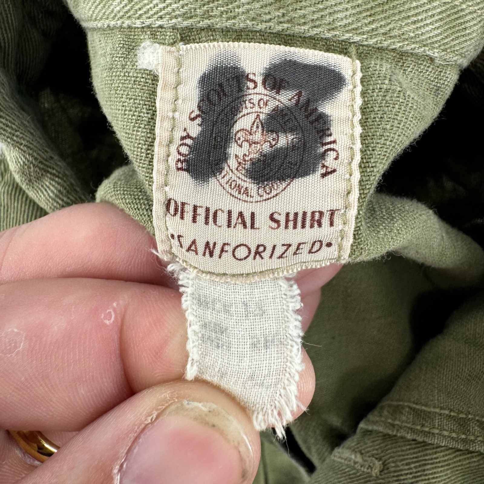 Vintage Boy Scouts of America Official Shirt Sanforized Patchwork Kids Size 13
