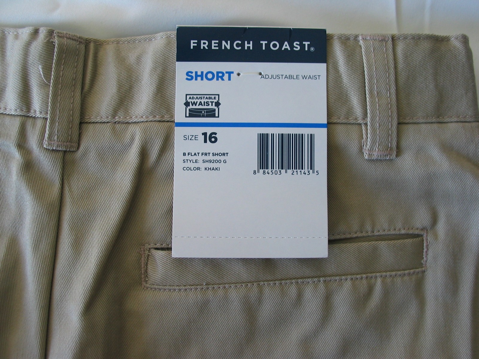 NWT French Toast boys youth size 16 adjustable waist uniform flat front shorts