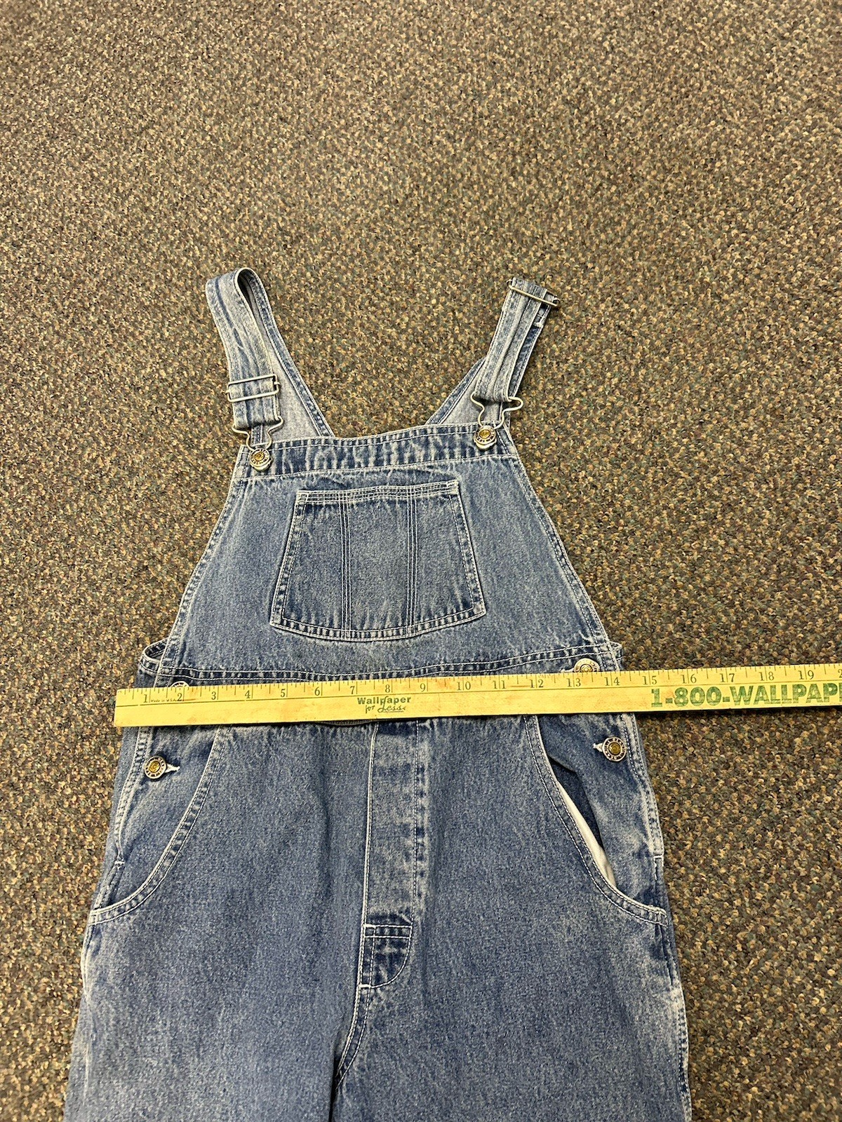 Vintage LL Bean Blue Denim Bib Overalls Youth Size Medium 100% Cotton Utility