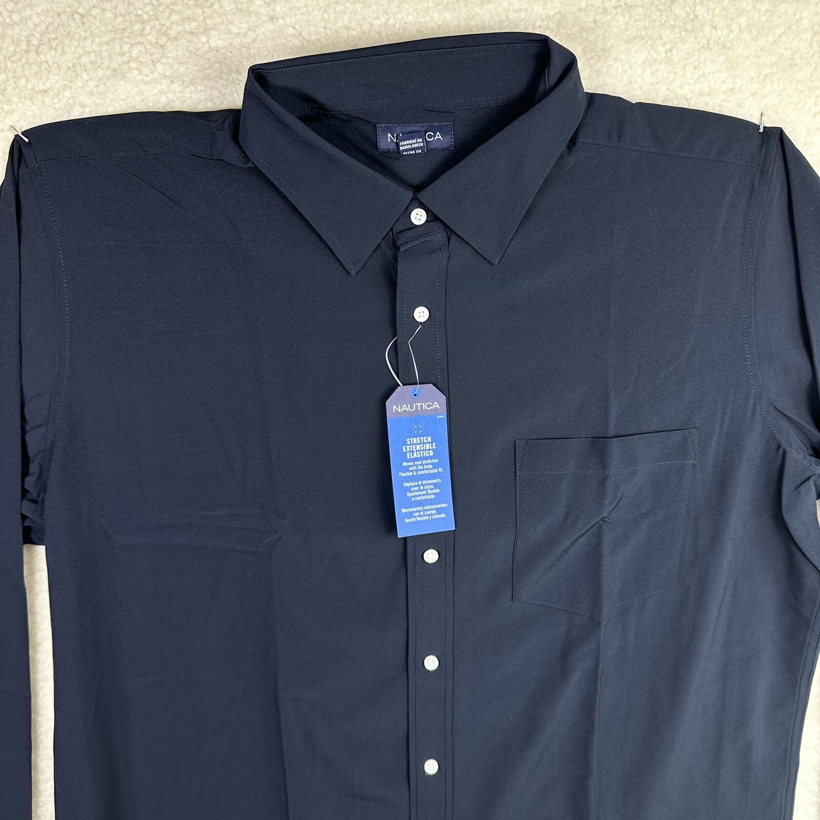 Nautica Young Men’s School Uniform Long Sleeve Performance Size XL Navy