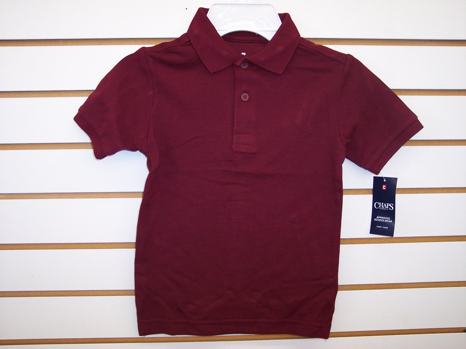 Boys Chaps $20 Uniform Burgundy or Hunter Green Polo Shirts Size S(4) – L(7)
