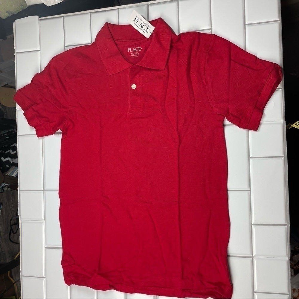 5 piece BUNDLE Children’s Place Boys Uniform Pique Polo in Red | Size XL (14)