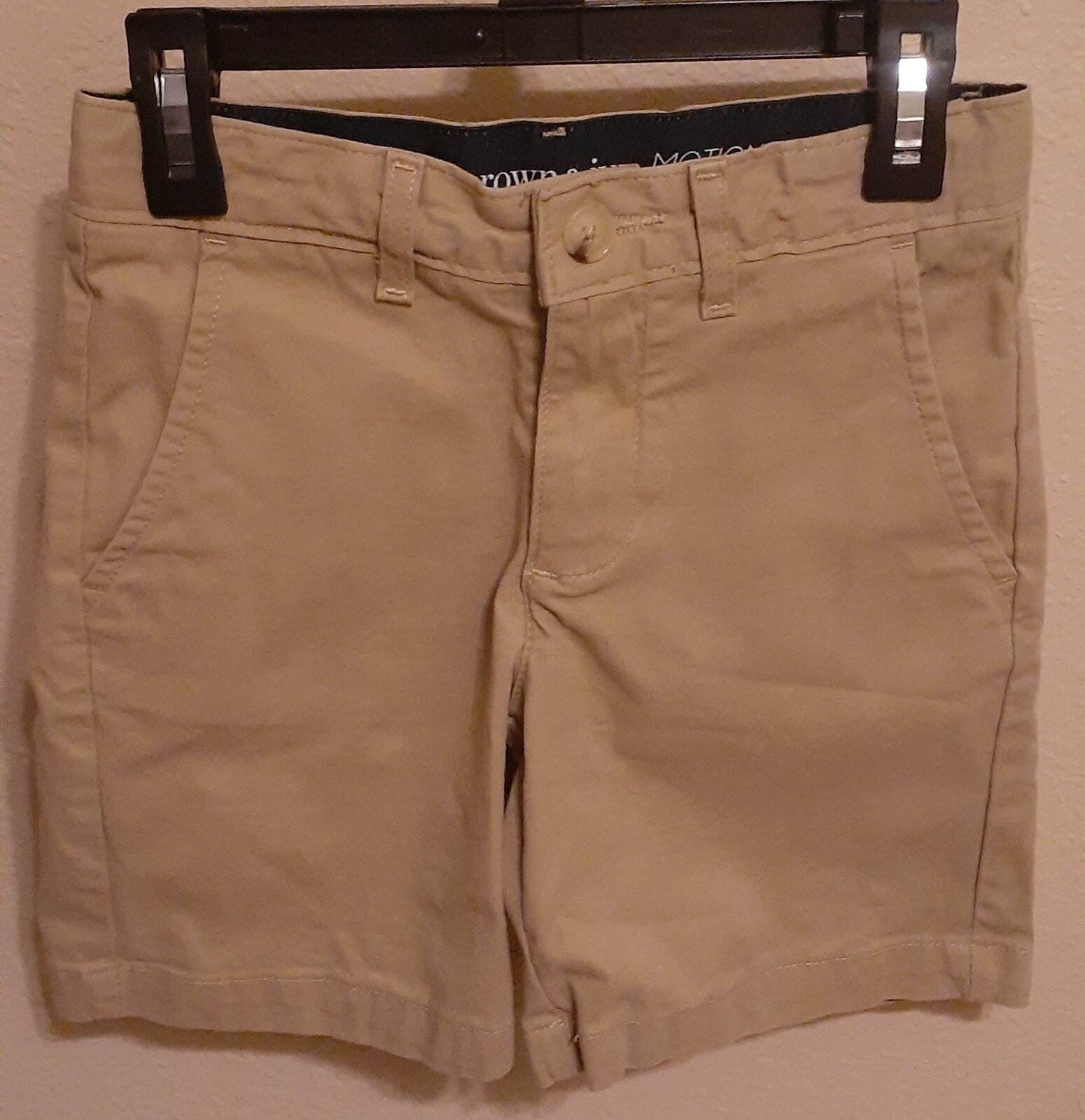 L@@K- Boys Crown & Ivy Motion Flex Khaki School Uniform Shorts Sz 8 Reg NICE!