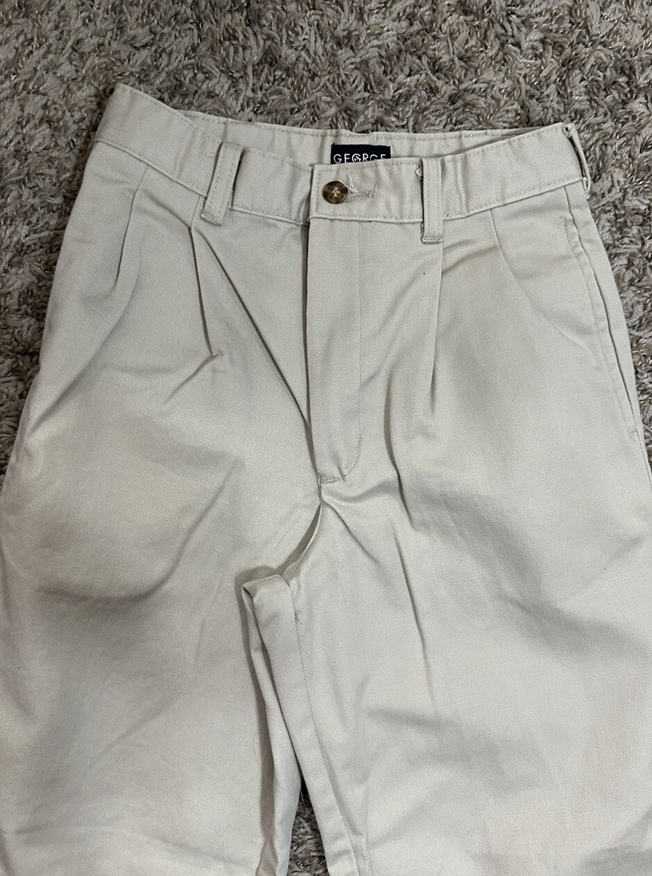 GEORGE- Boy’s Khaki Pleated Uniform Pants- Size 10Reg
