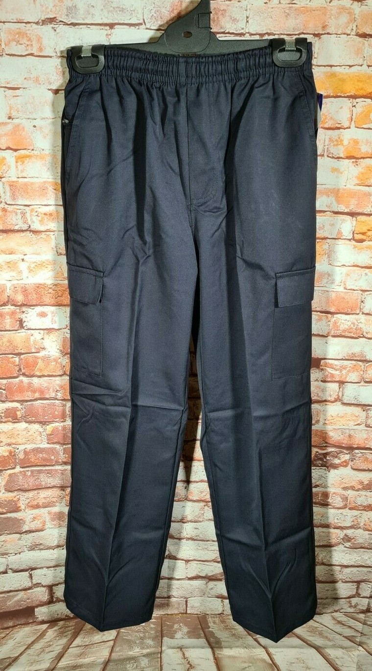 BNWT Boys Sz 12 LW Reid Navy Blue Elastic Waist Cargo Side Pocket School Pants