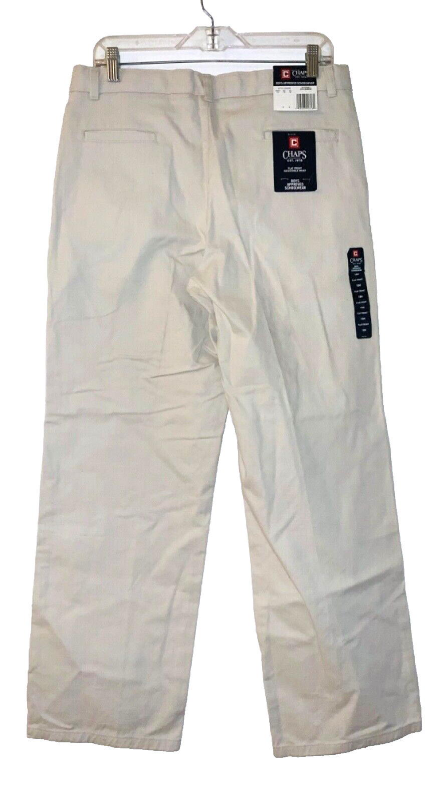 Chaps Boys School Approved Performance Slacks Cement Color Size 18 Husky NWT
