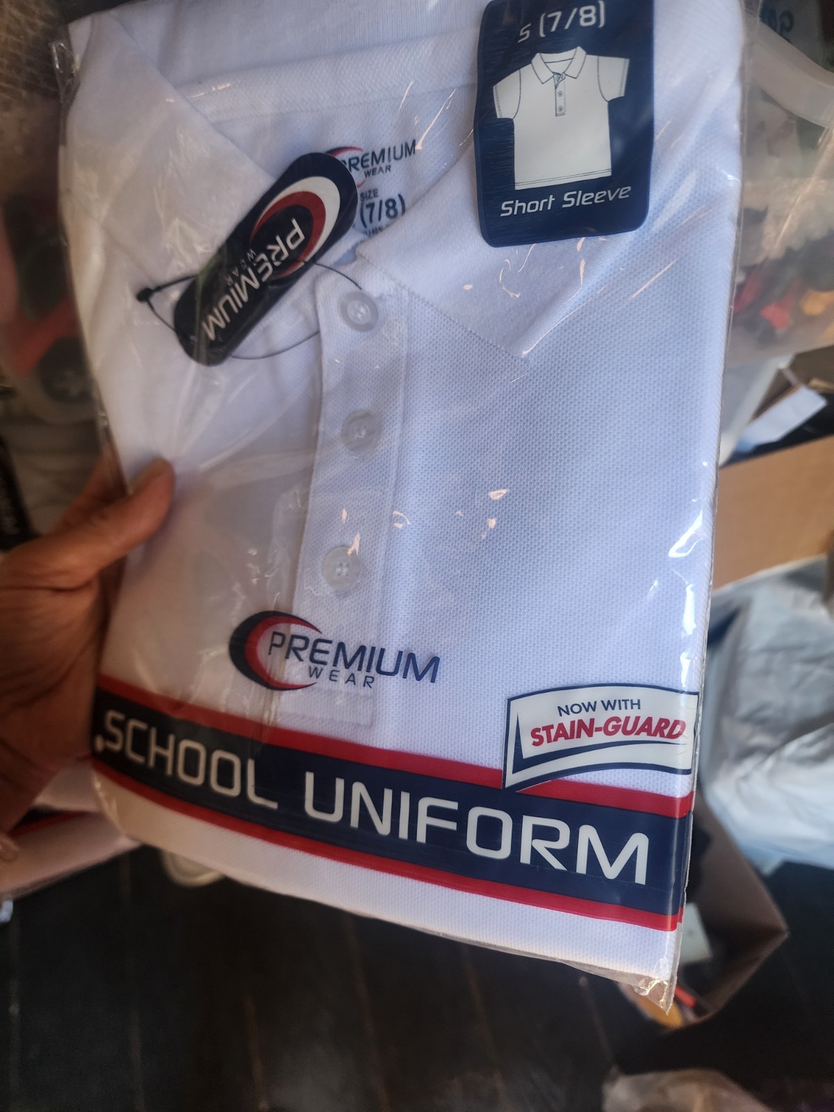 Lot Of Three Premium Wear School Uniform Polo T Shirts White Size 7/8