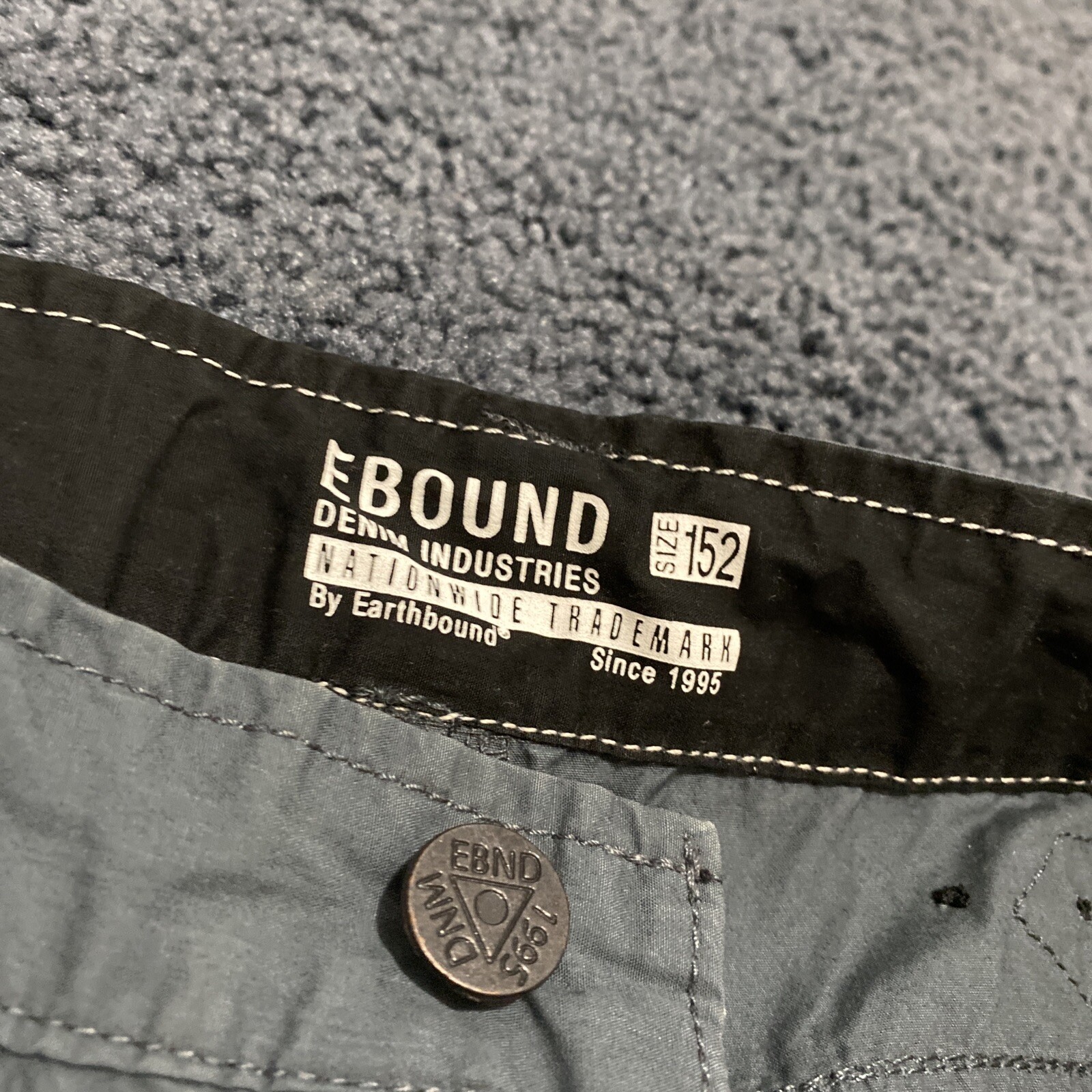 ebound denim industries youth boys gray shorts size 152, ( 14) age 11-12
