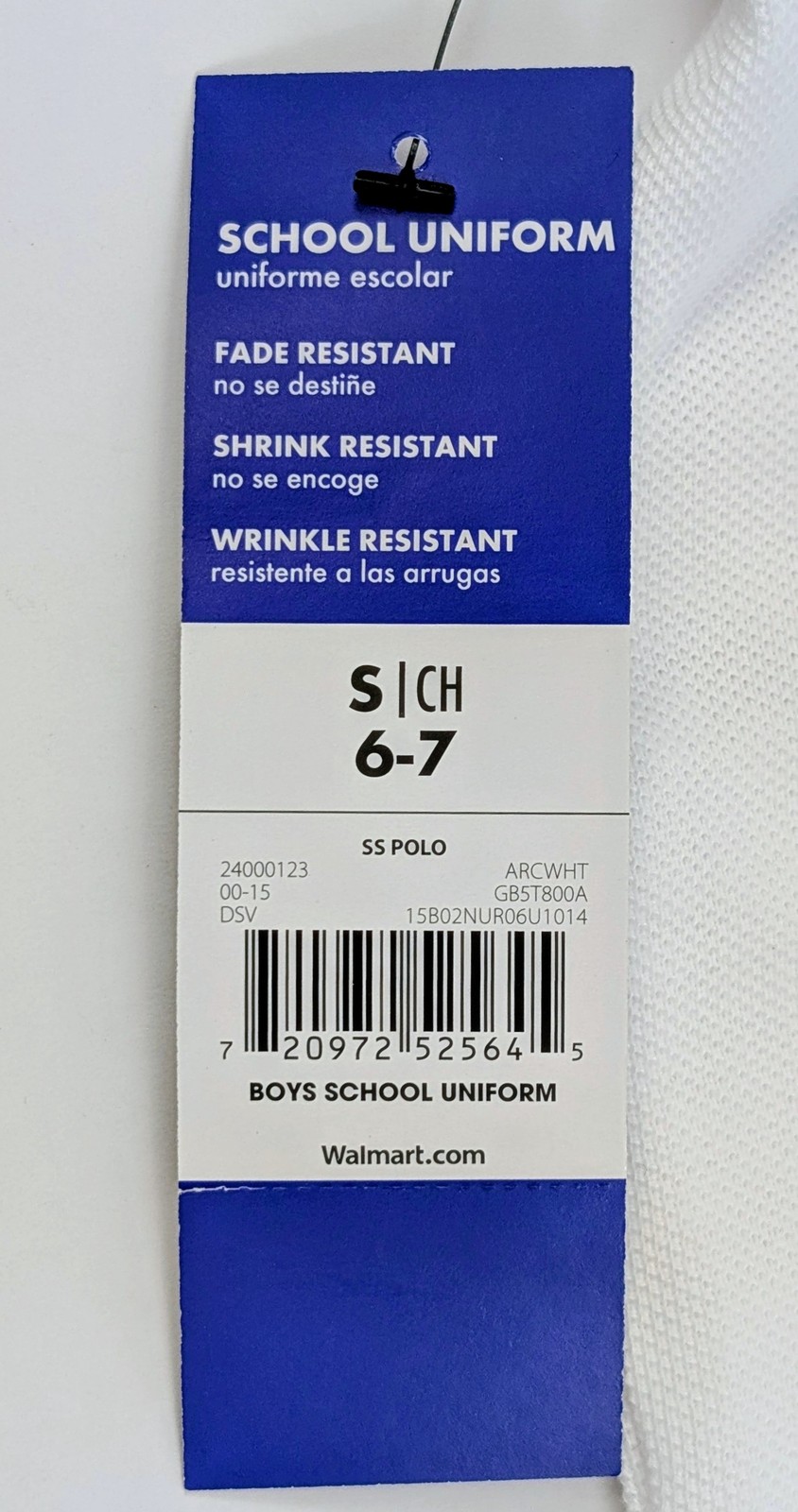 George Boys School Uniform Polo Shirts White Short Sleeve Size S 6-7 Set of 3