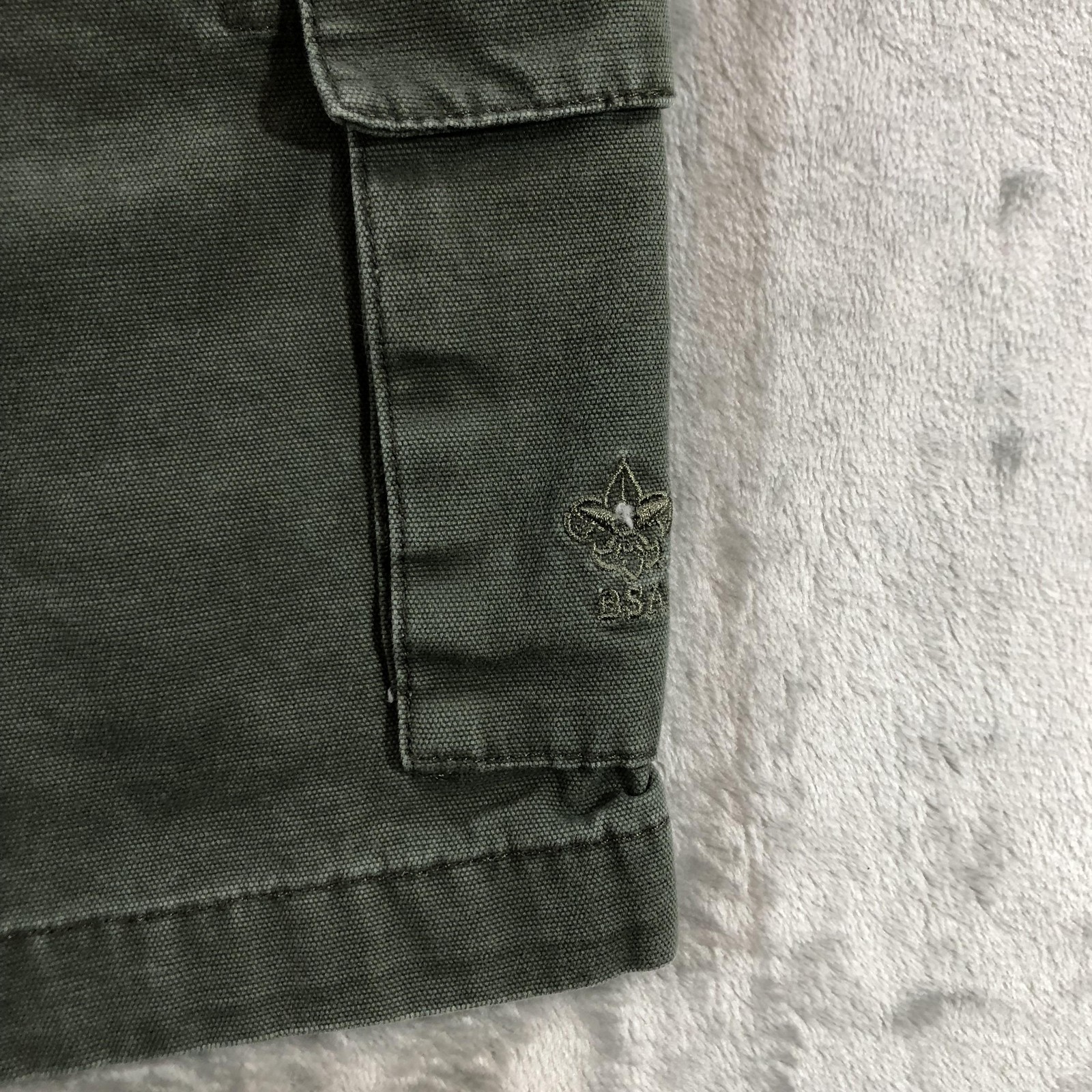 vtg Boy Scouts of America Cargo Shorts Youth 18 Green Uniform Canvas Hiking BSA