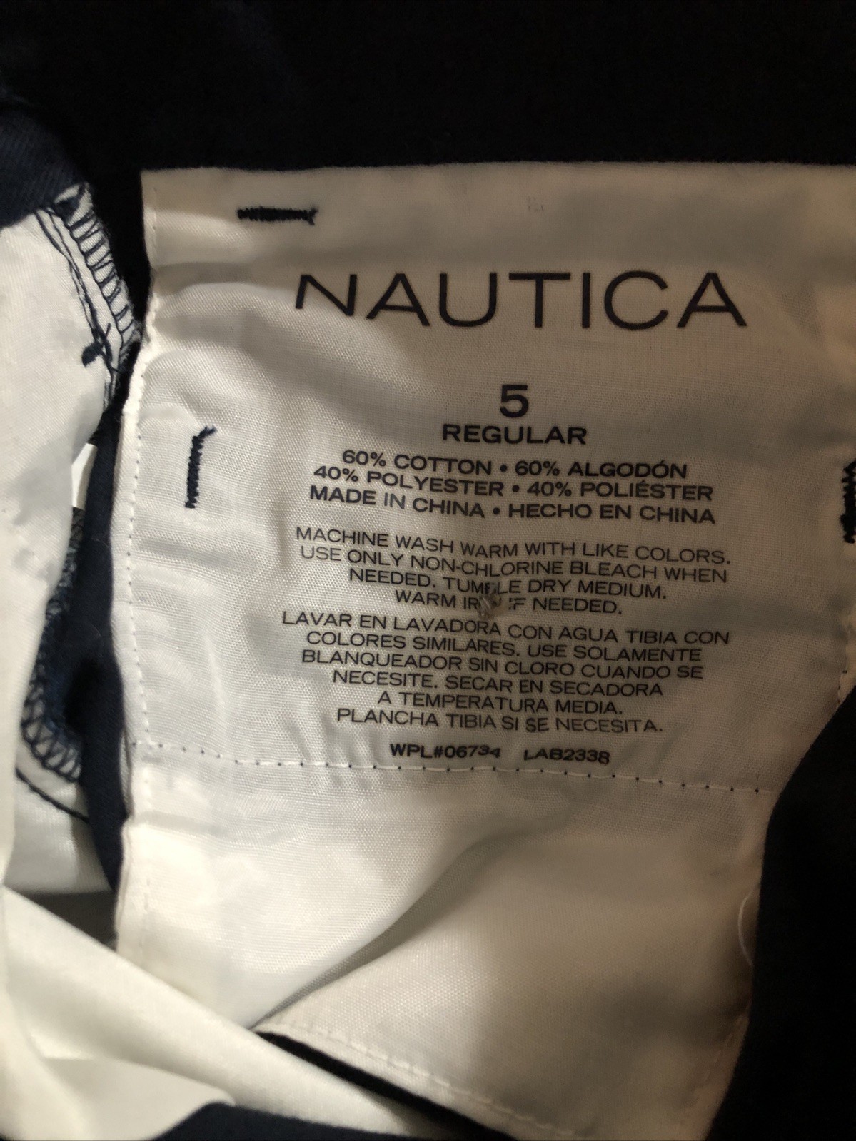Nautica Boy’s sz 5 Reg.Navy School Uniform Pants 22.5” Waist Double Knee