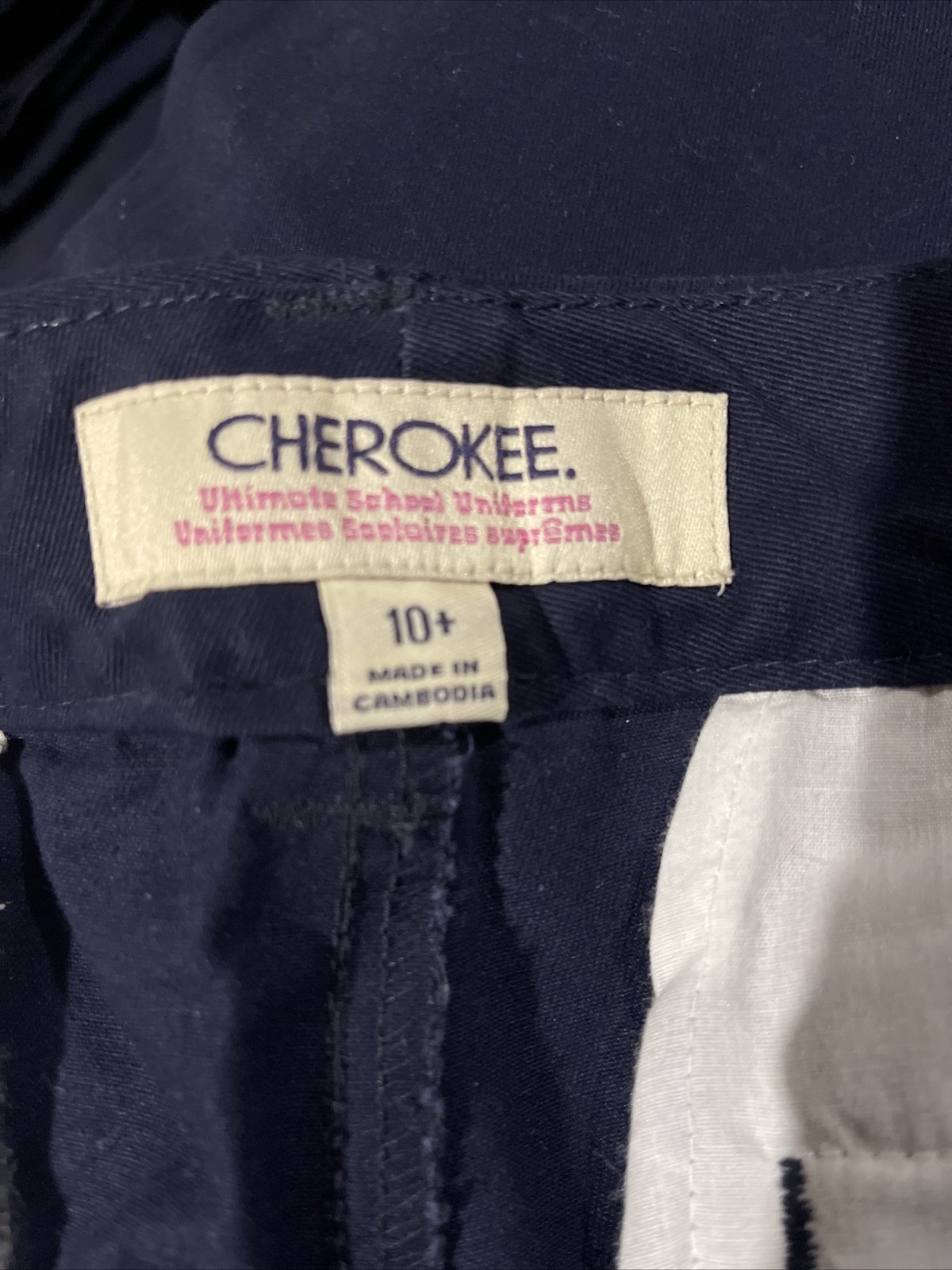 NEW CHEROKEE UNIFORM ADJUSTABLE WAIST NAVY PANTS Girls Target SIZE 10+ Plus