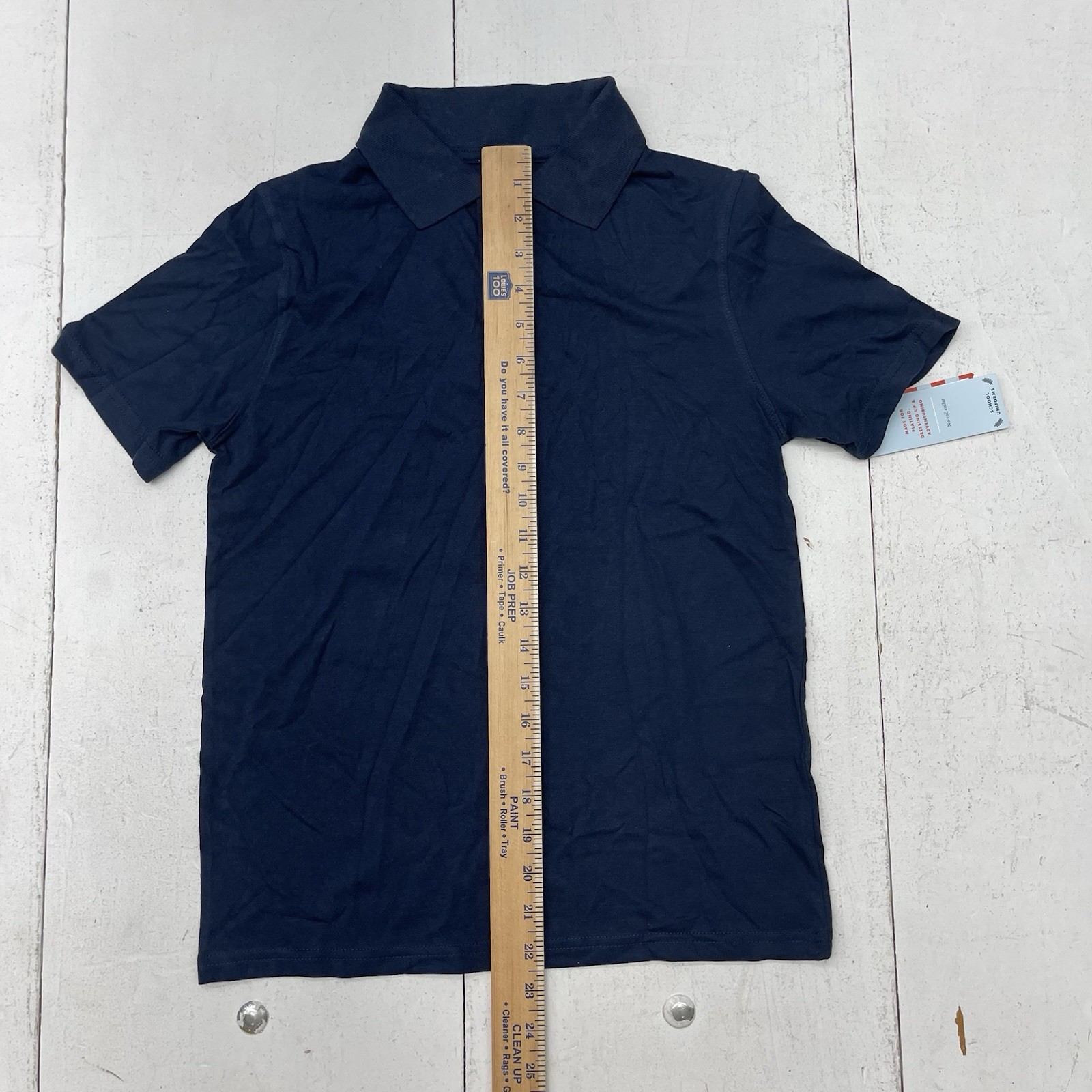 Cat And Jack Navy Blue Cotton Blend Polo School Uniform Boys Size L 10-12 NEW