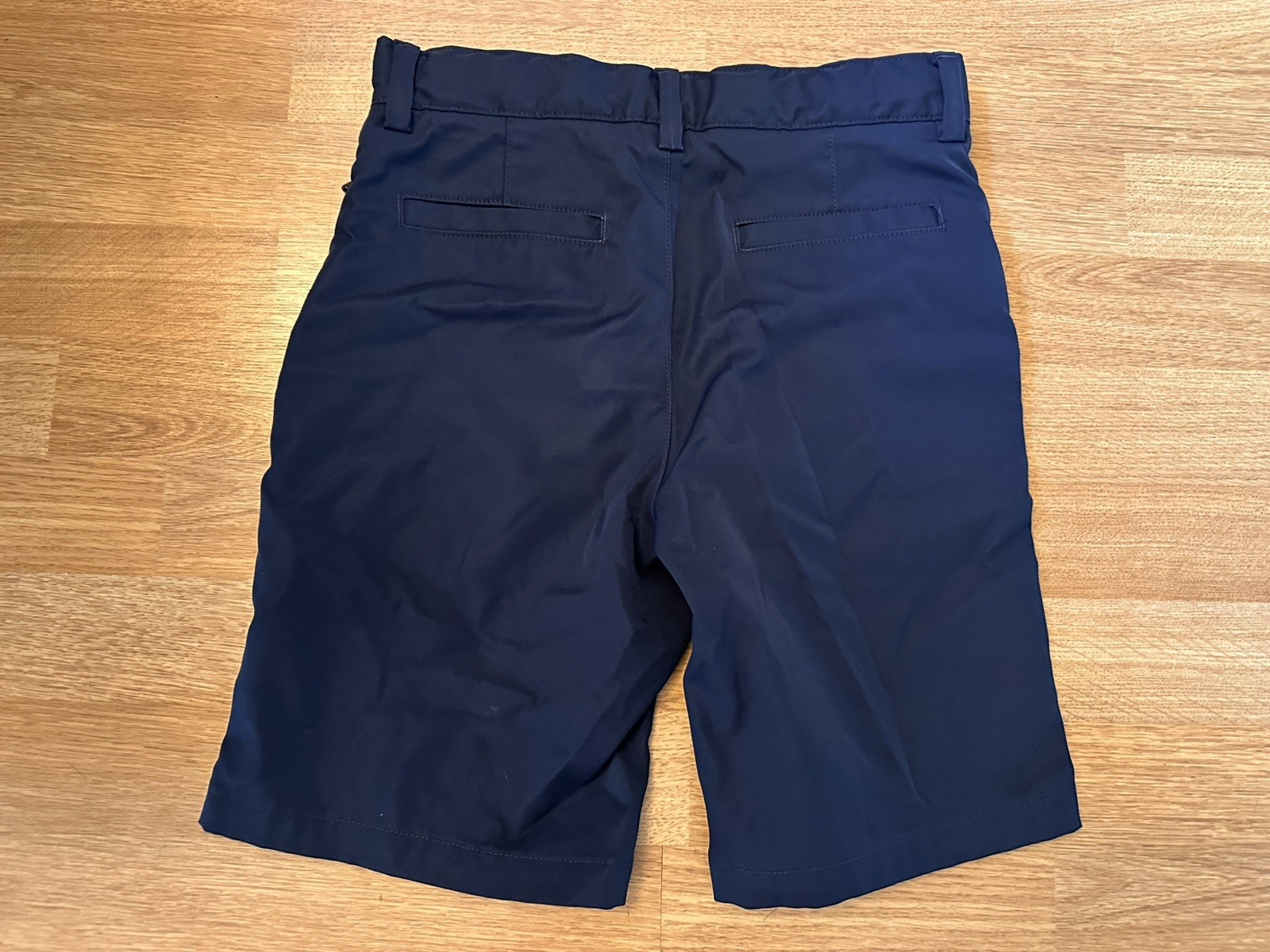 Lot of 2 Boys Lands End School Uniform Performance Shorts – Tan & Navy – Size 10