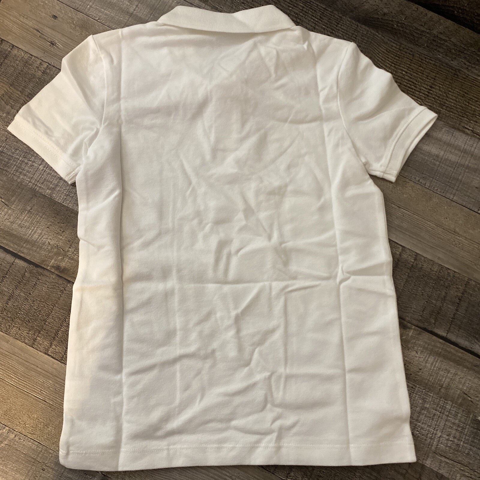 Old Navy Boys Uniform Short Sleeve Polo White Cotton Spandex S (6-7) NWT