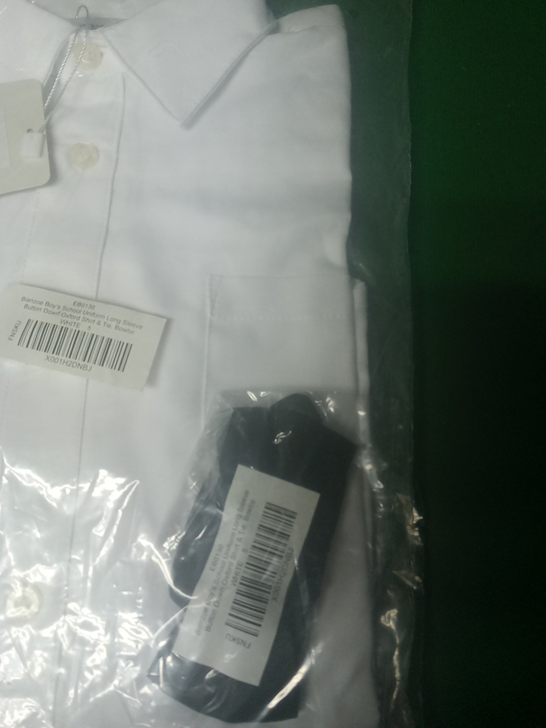 2 Sets SCHOOL UNIFORM Boys White L Slv ButtonUp Shirt Sz 5 W Bow Tie + Striped