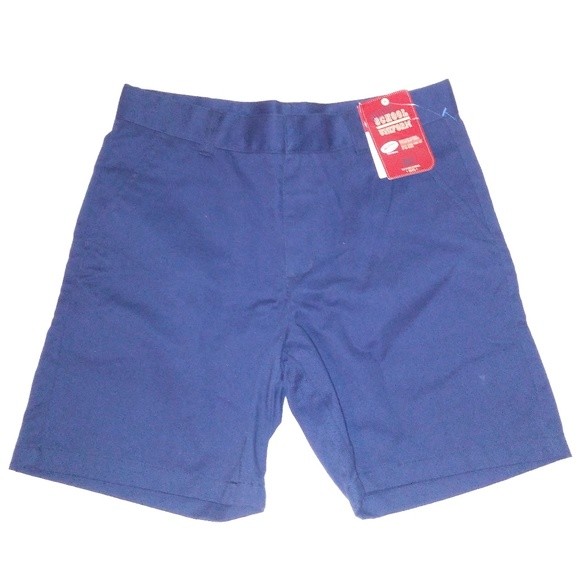 Faded Glory Uniform Shorts Navy Blue Scotchgaurd