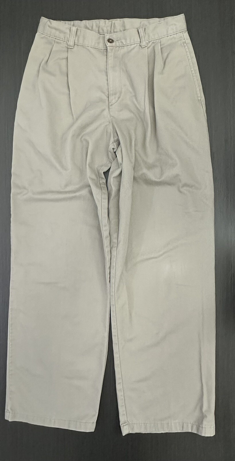 IZOD School Uniform Boys Pants Beige Pleated Front /100% Cotton /Size 18