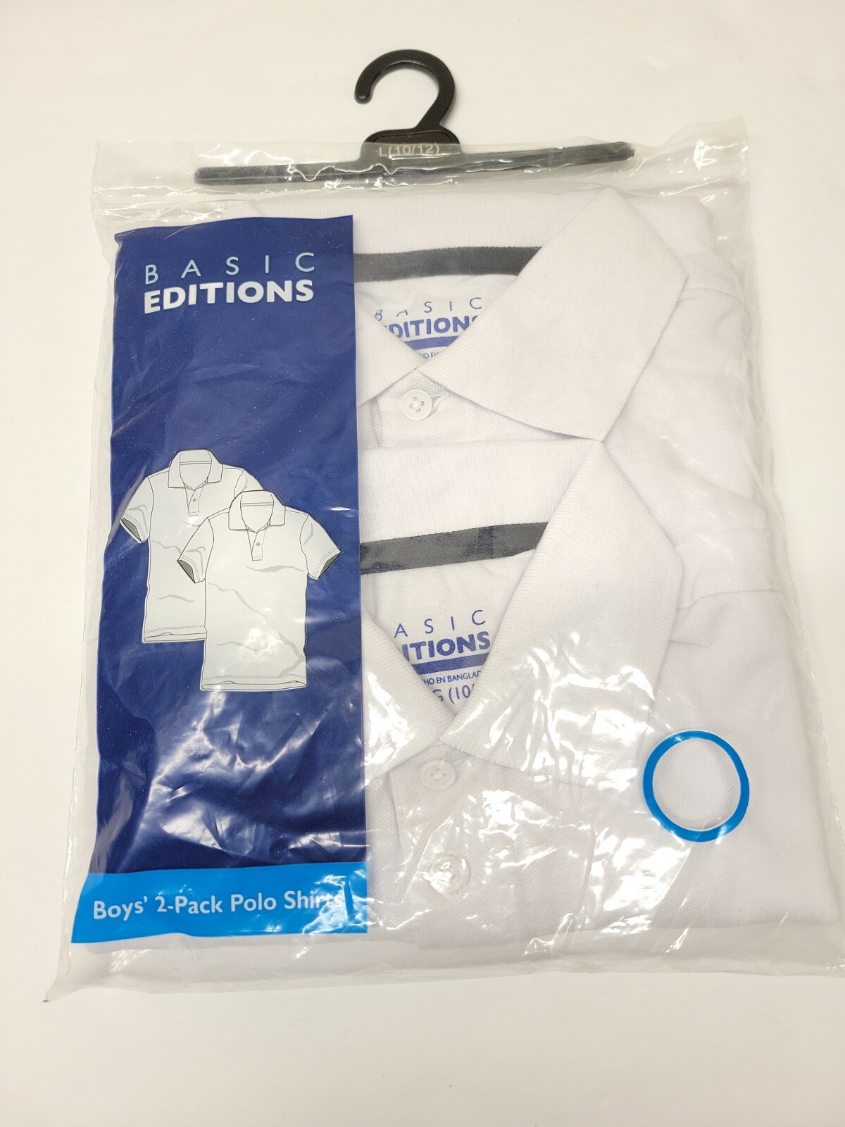 Boys Large 10 12 White Polo Shirts Short Sleeve School Uniform Pack of 2 NEW