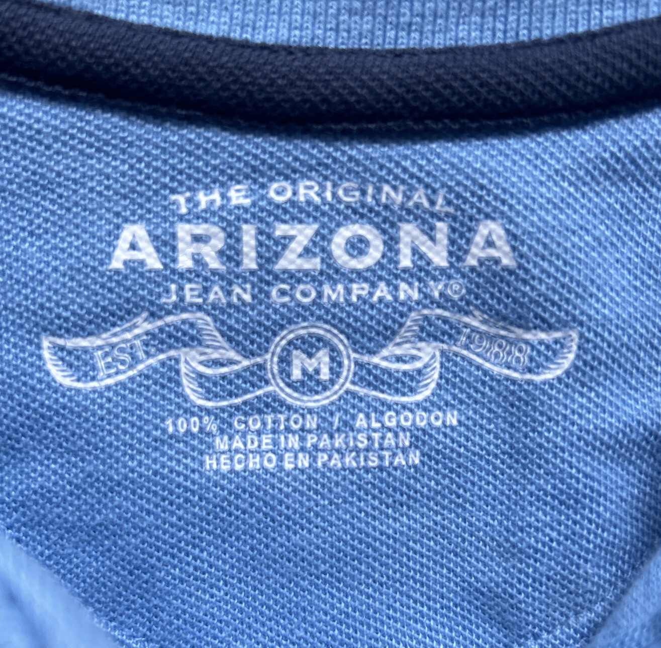 NEW Arizona Boys Medium Size 10/12 Polo Style Shirt Short Sleeve Light Blue