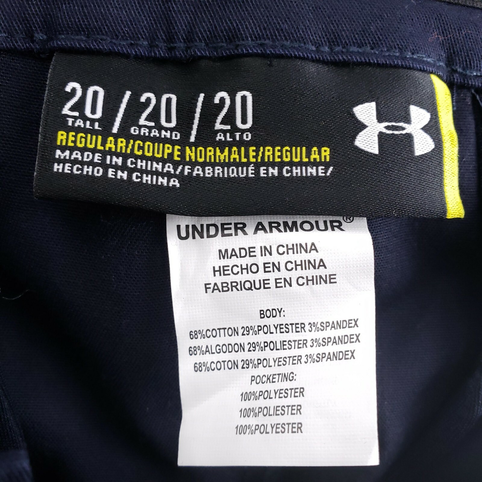 UNDER ARMOUR NWT School Uniform Slim Straight Navy Pants Boy’s Sz 20 NEW $50