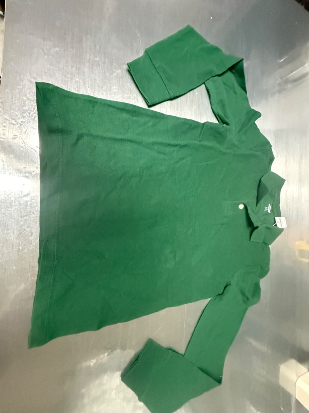 Old Navy Boys Stretch School Uniform Long Sleeve Polo Shirt Green Medium 8 NWT